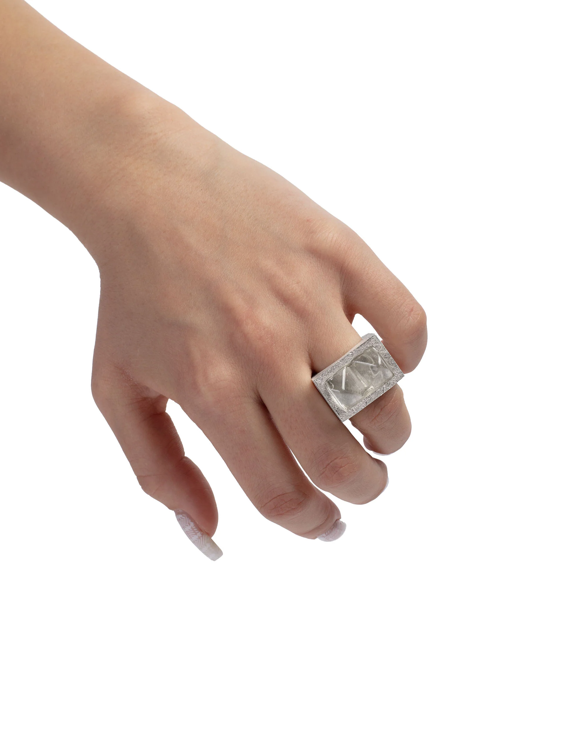 925 Silver Block Ring - Image 4