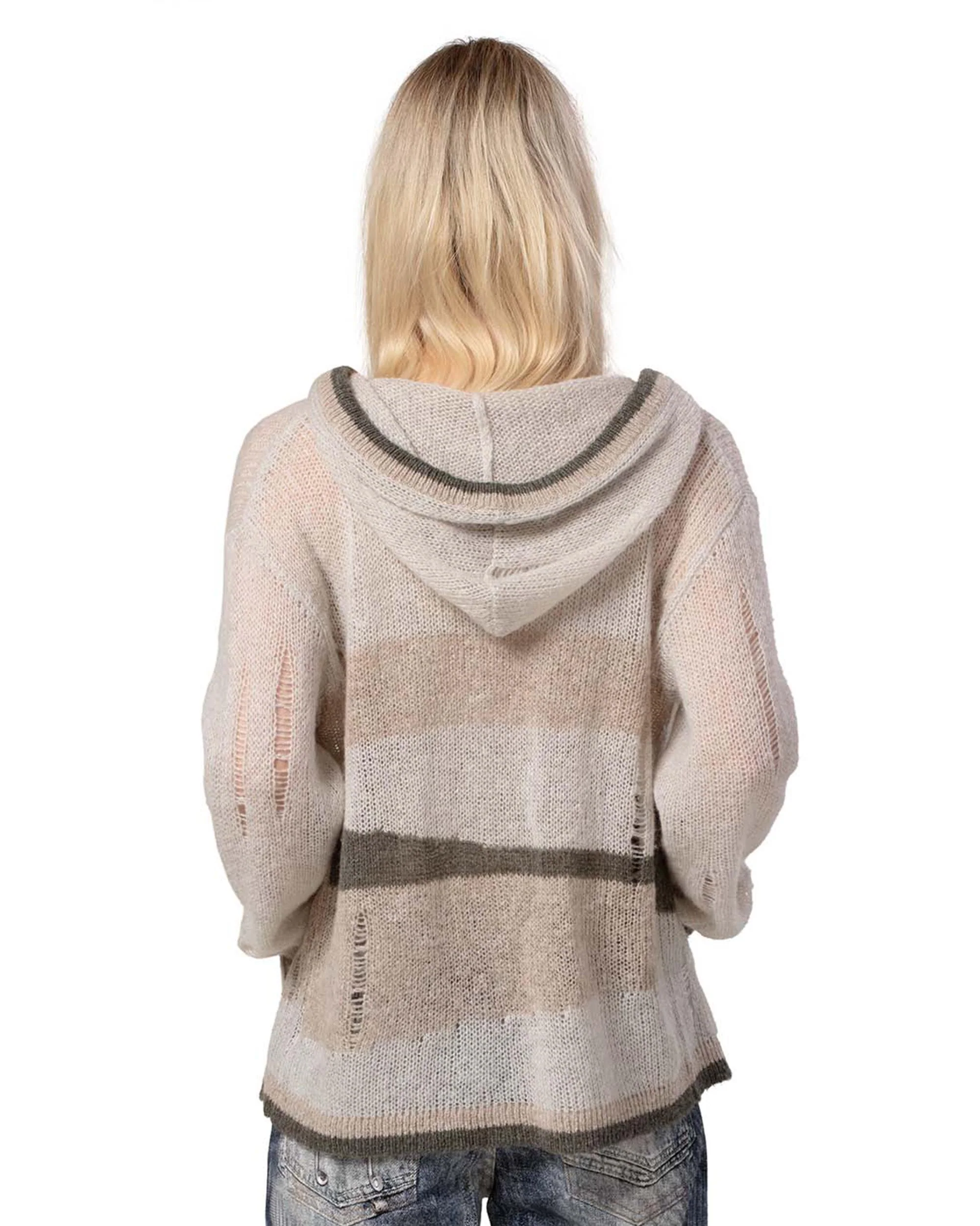 Beige Hooded Cardigan - Image 3