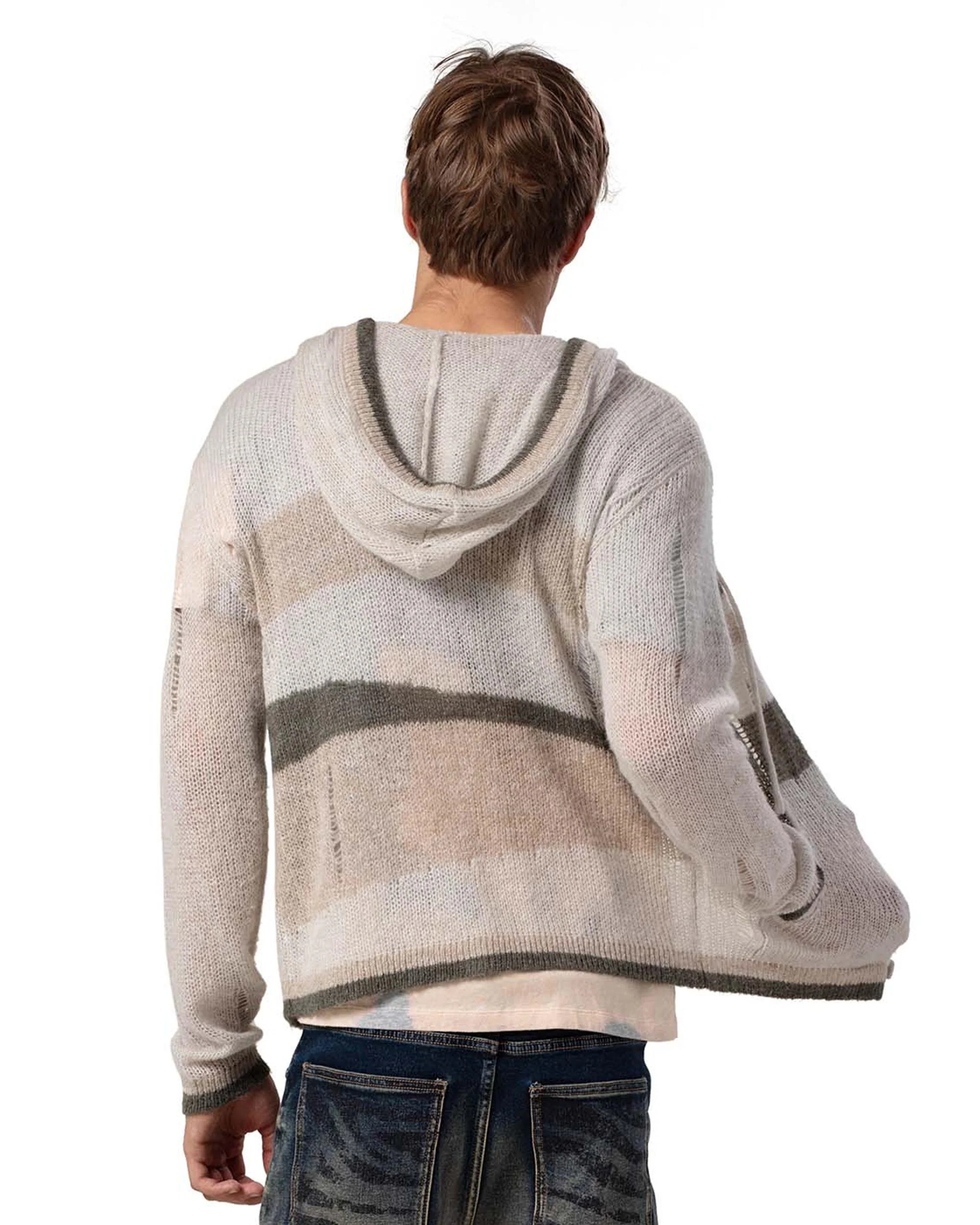 Beige Hooded Cardigan - Image 5