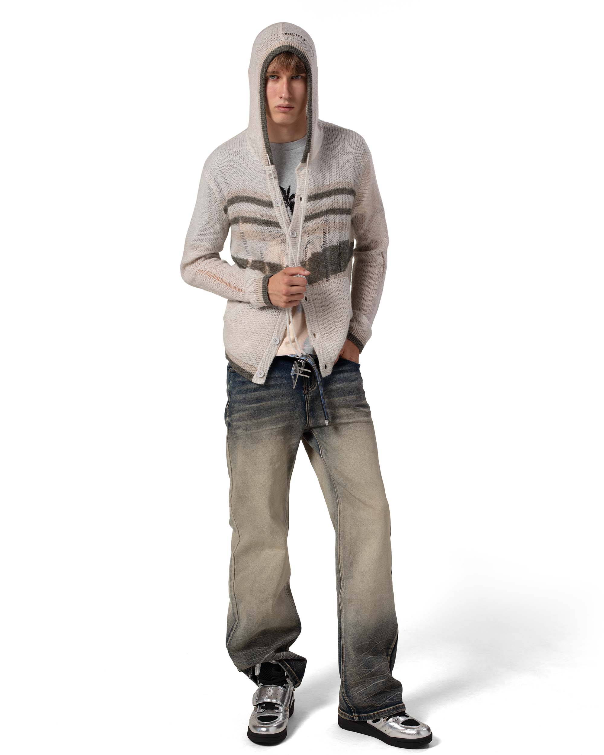 Beige Hooded Cardigan - Image 7