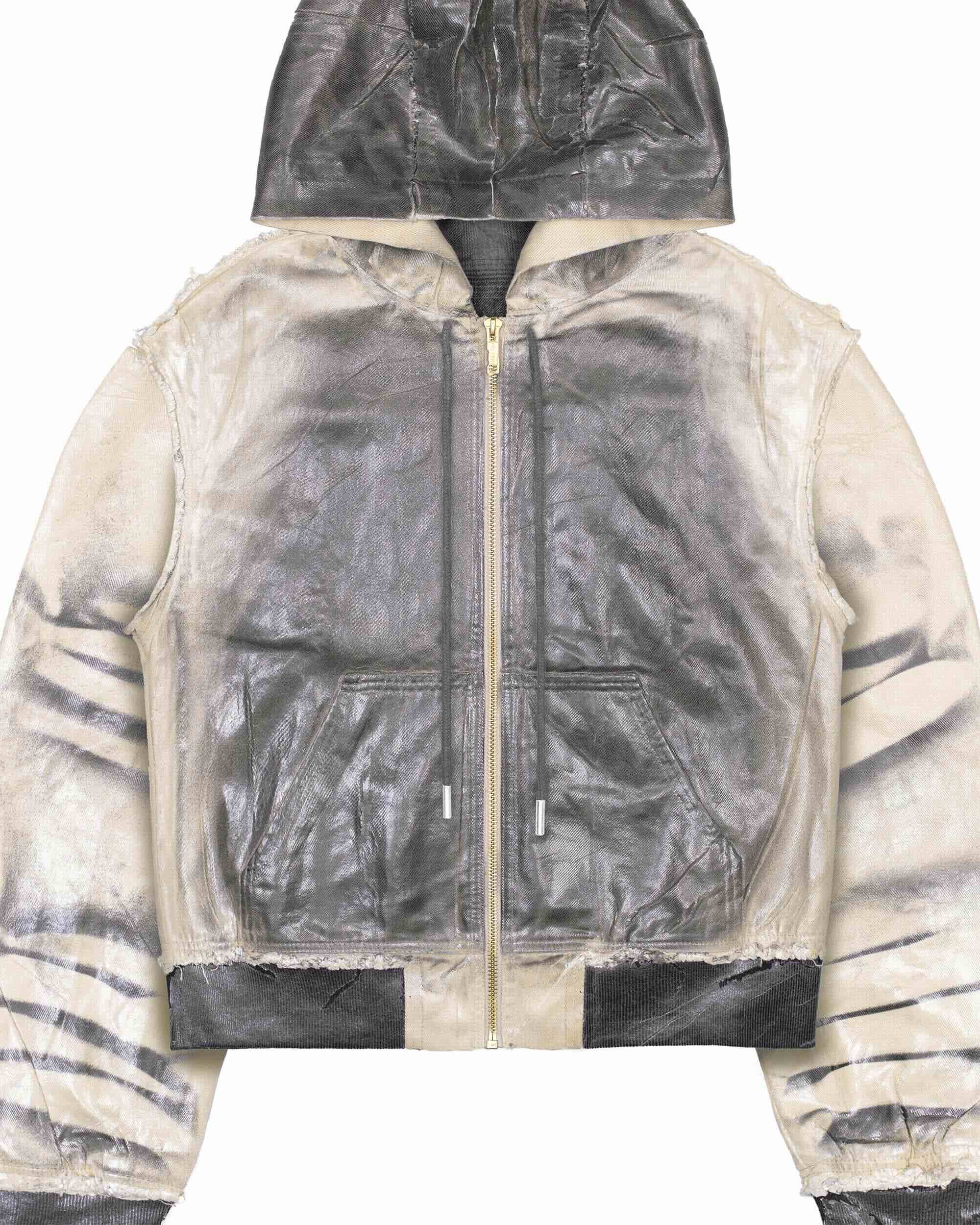 Beige Waxed Bomber - Image 4