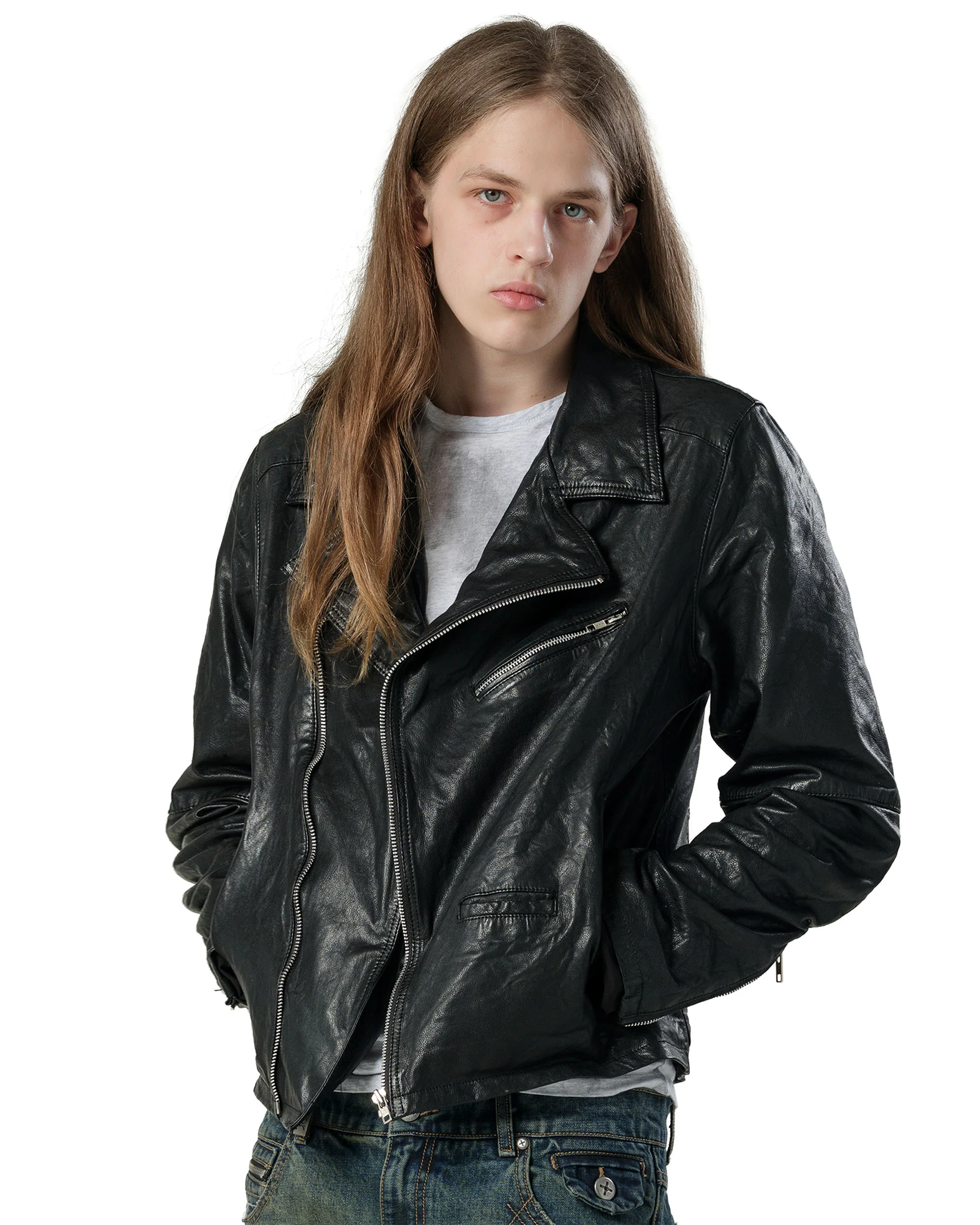 Biker Leather Jacket - Image 8
