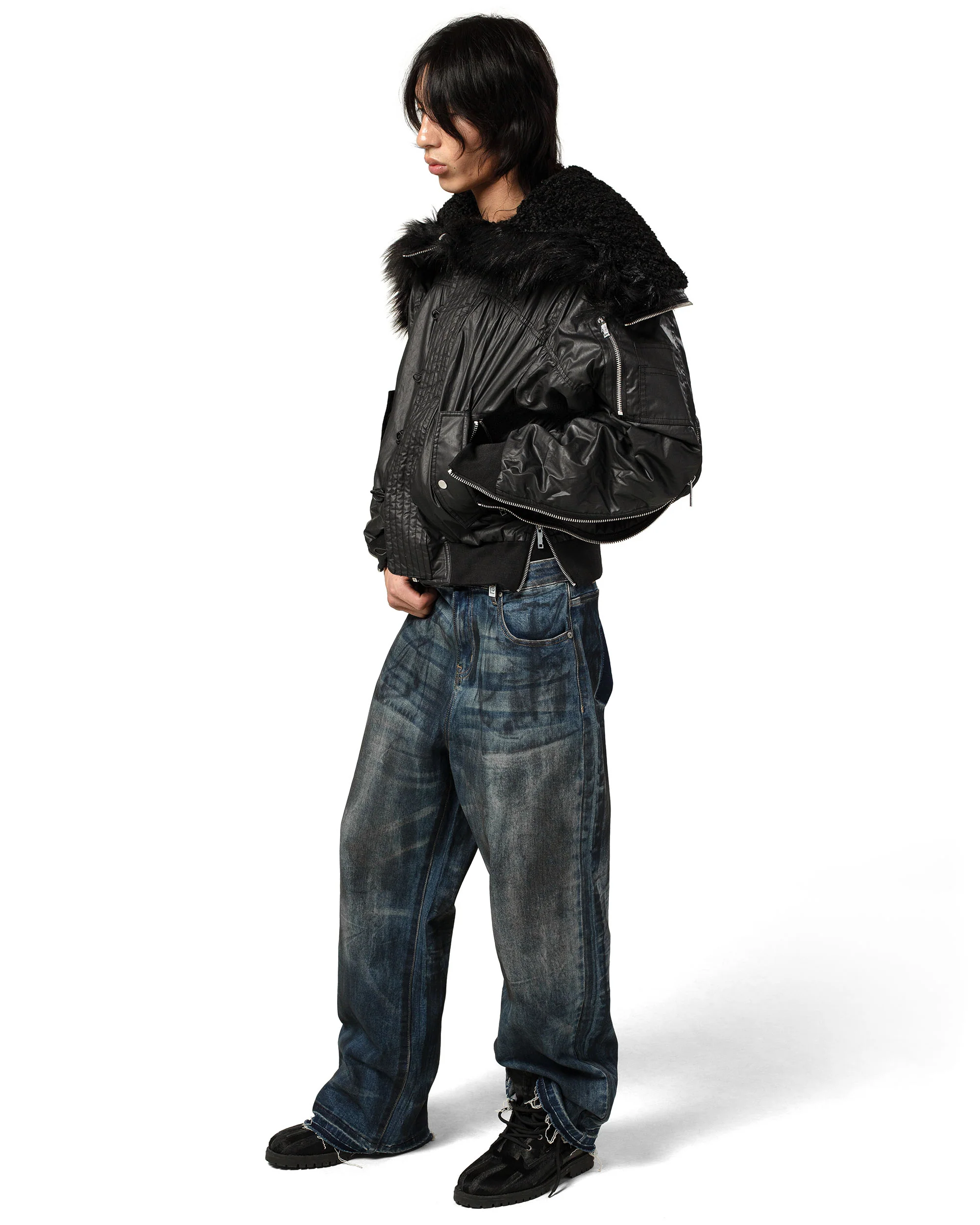 Black Waxed Aviator Bomber - Image 10