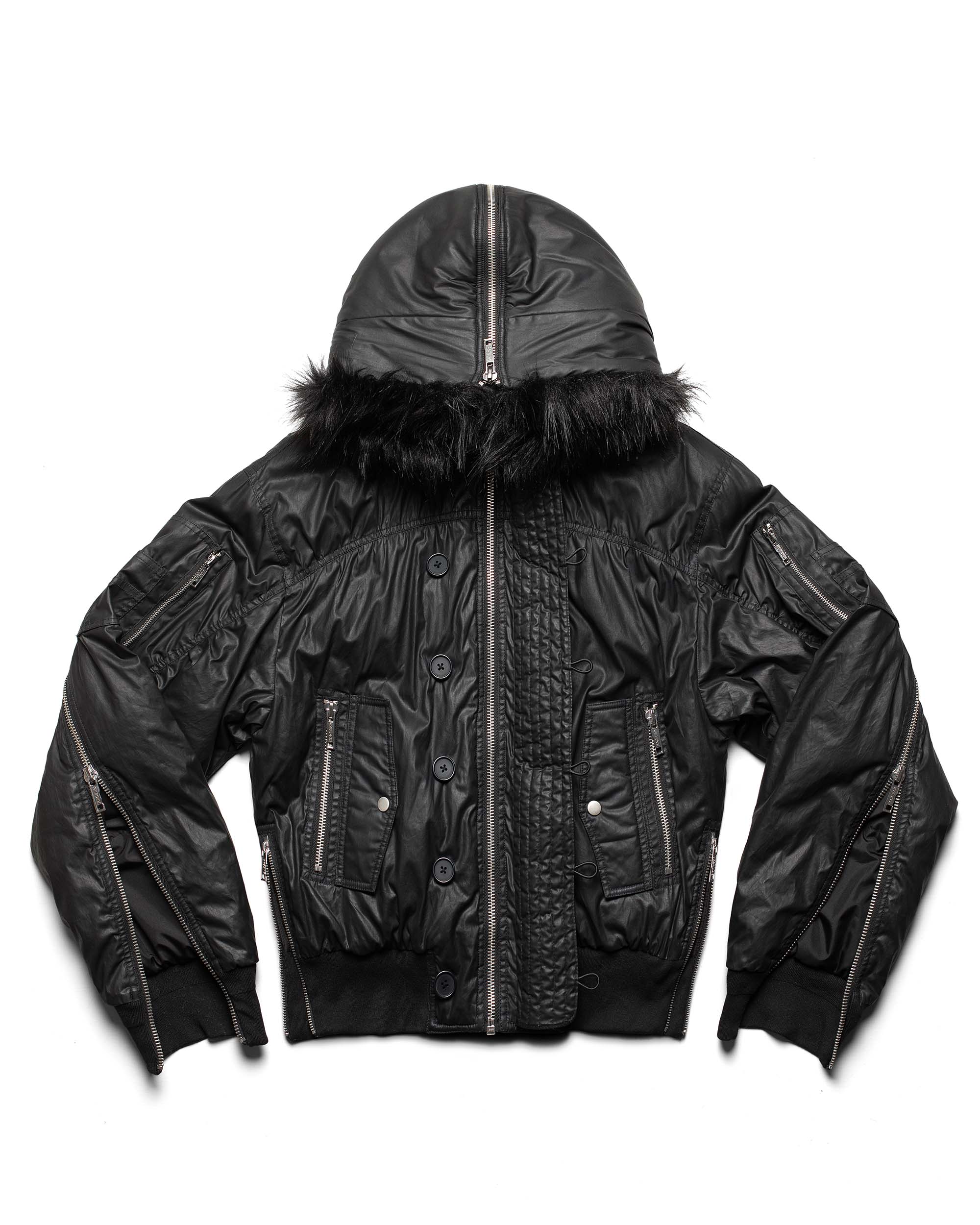 Black Waxed Aviator Bomber - Image 2