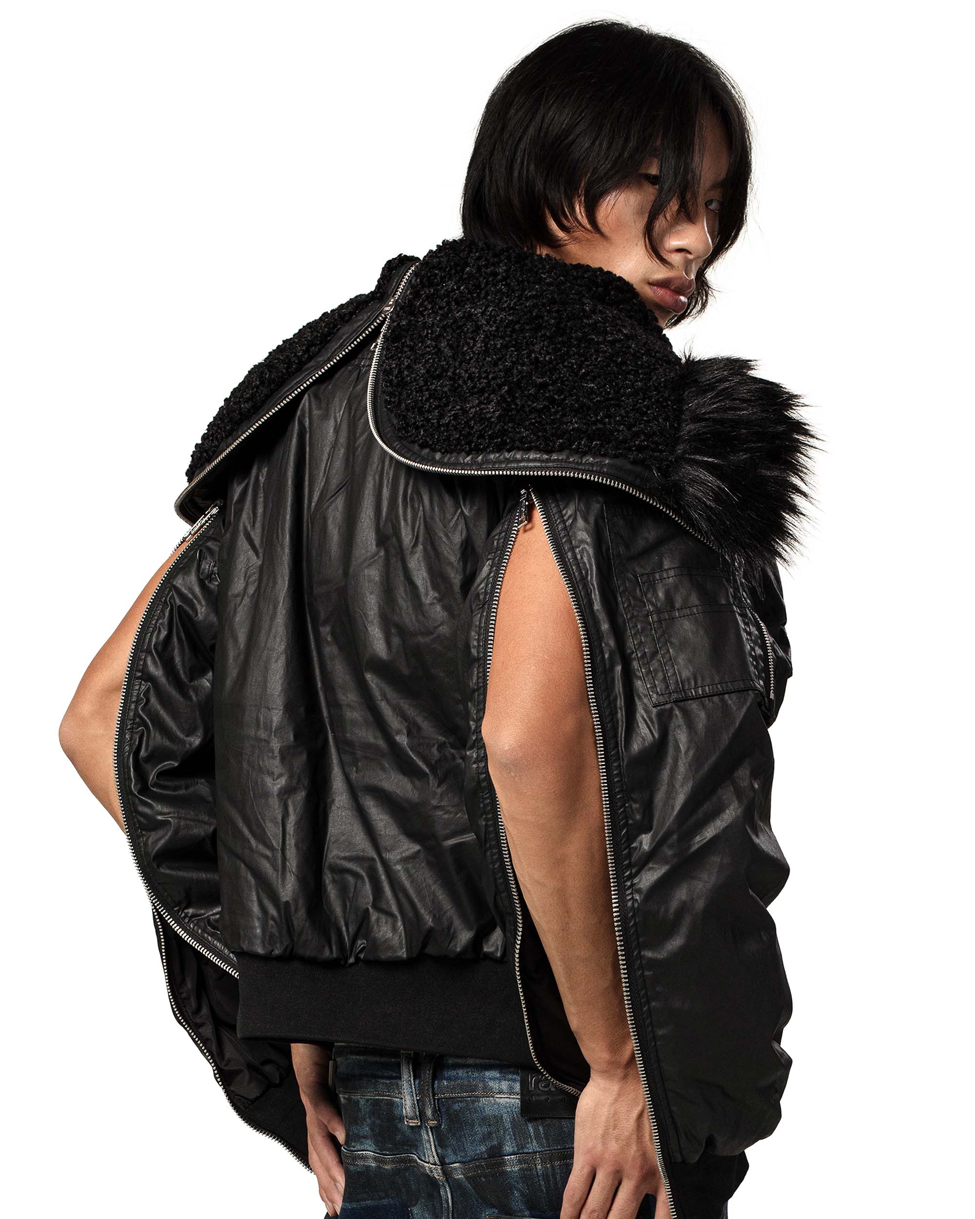 Black Waxed Aviator Bomber - Image 6