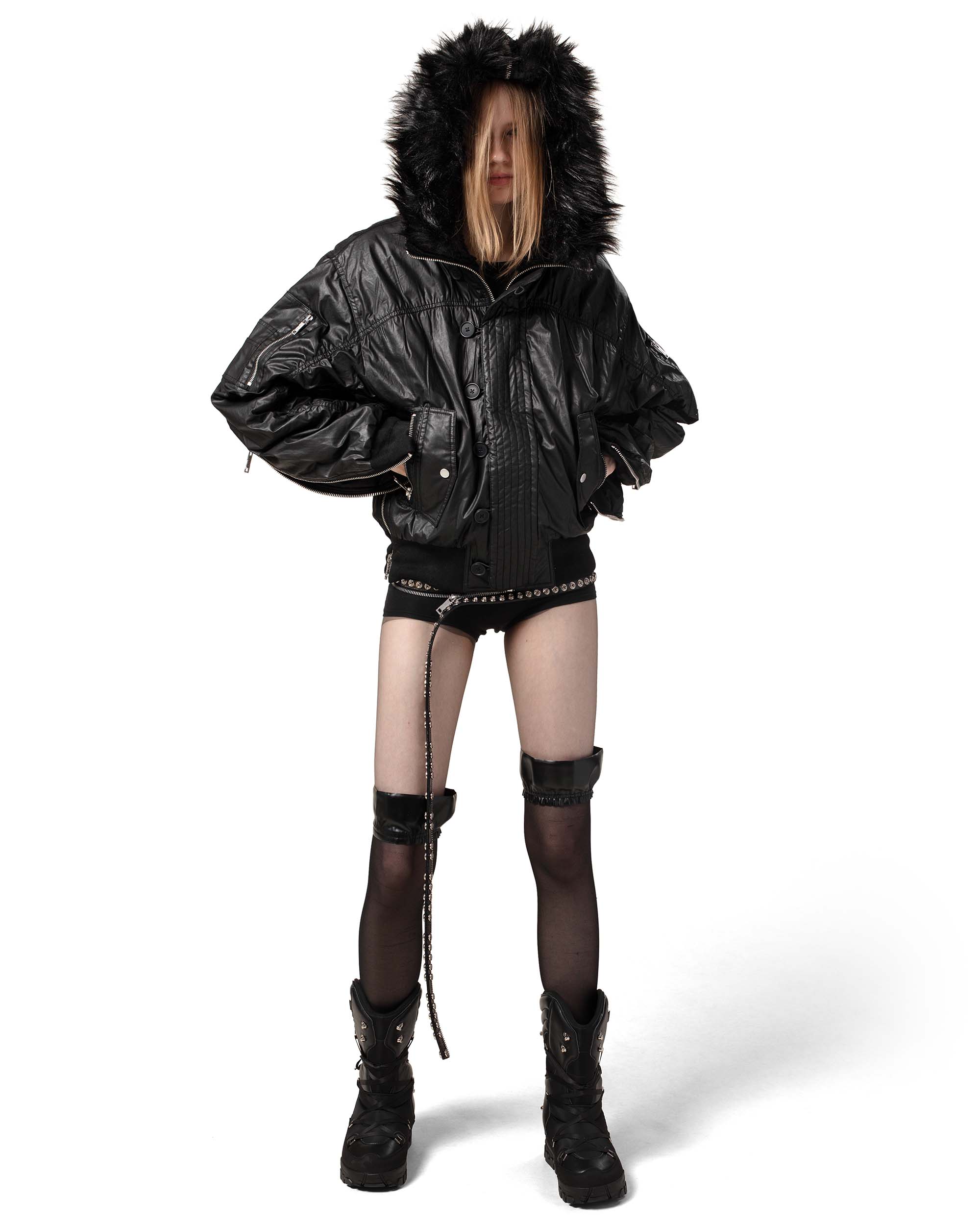 Black Waxed Aviator Bomber - Image 9