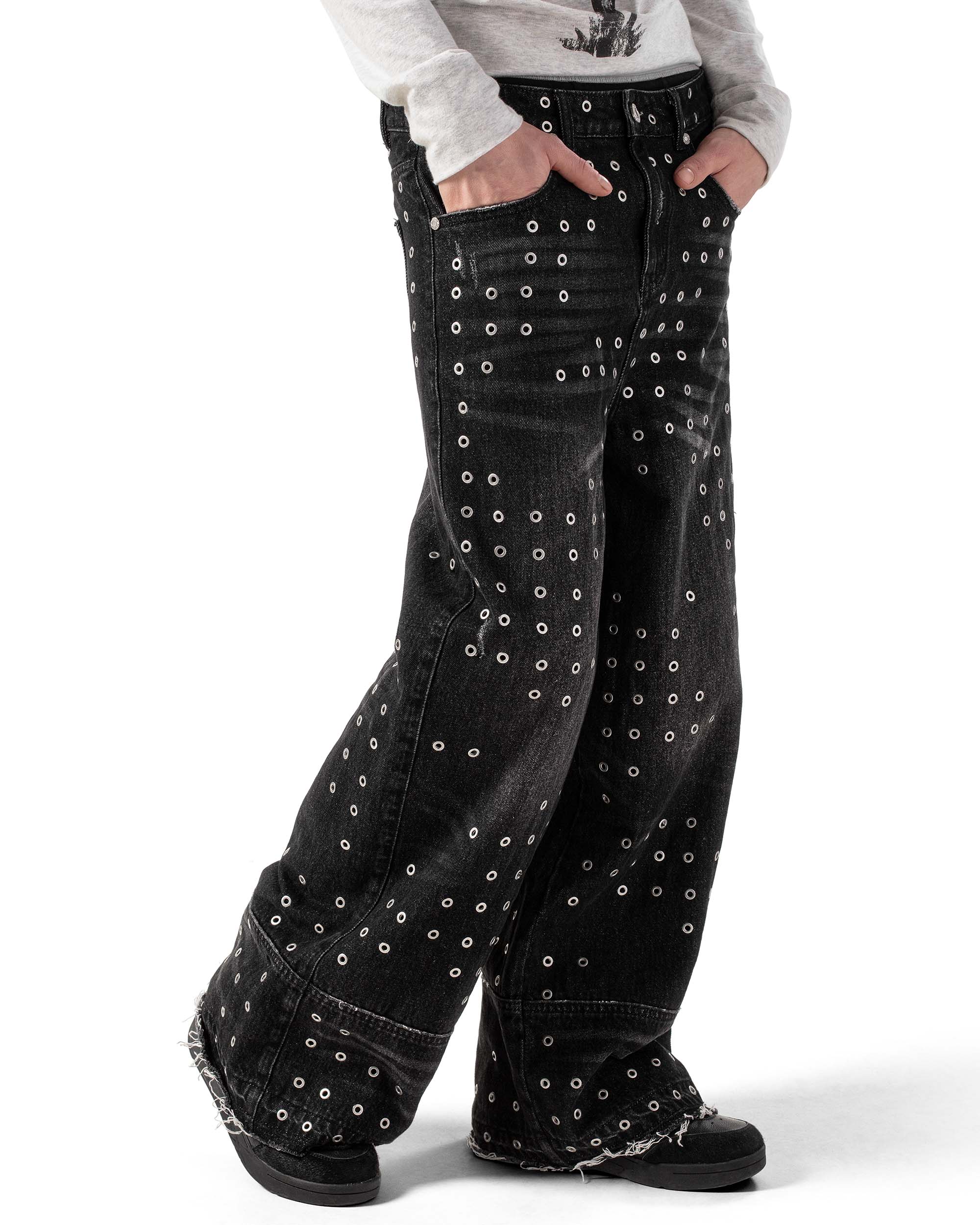 Black Eyelet Denim - Image 7