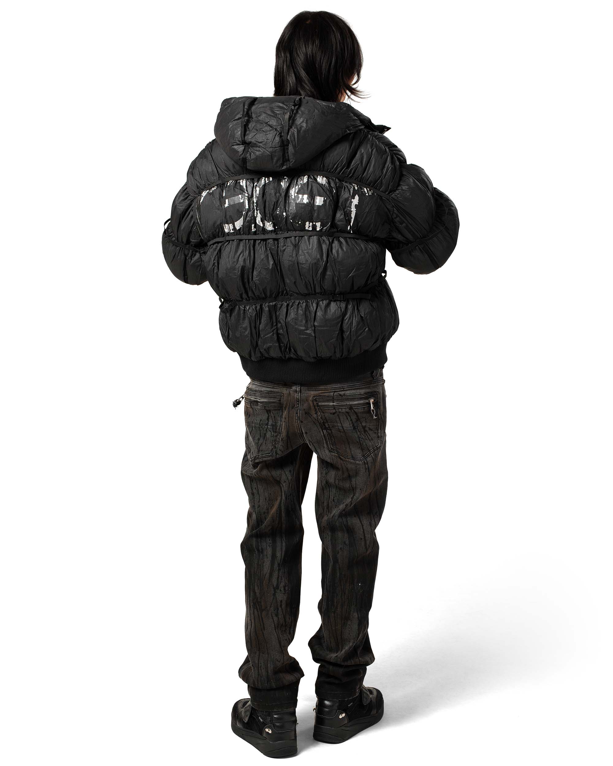 Black Puffer Jacket X - Image 10