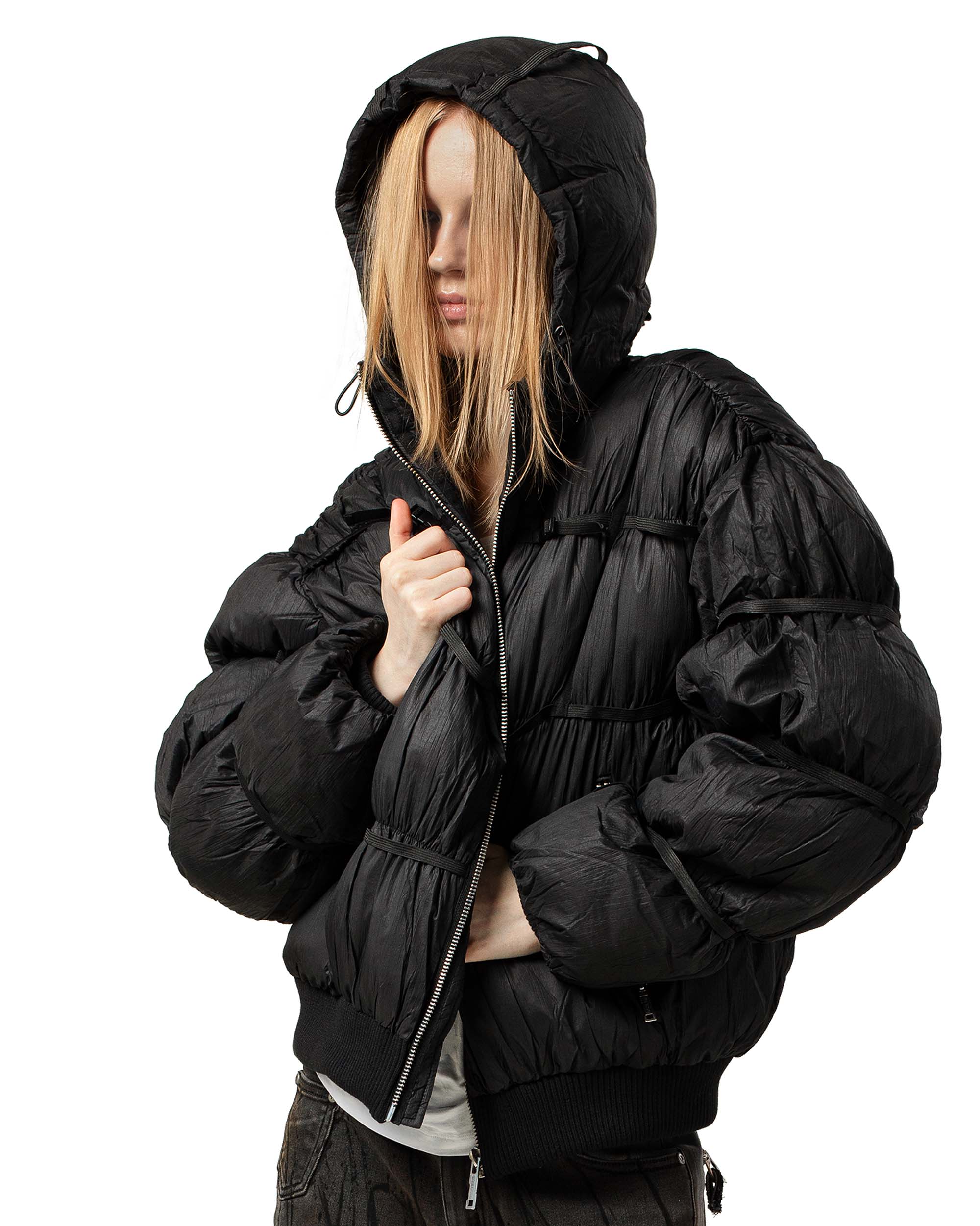 Black Puffer Jacket X - Image 6