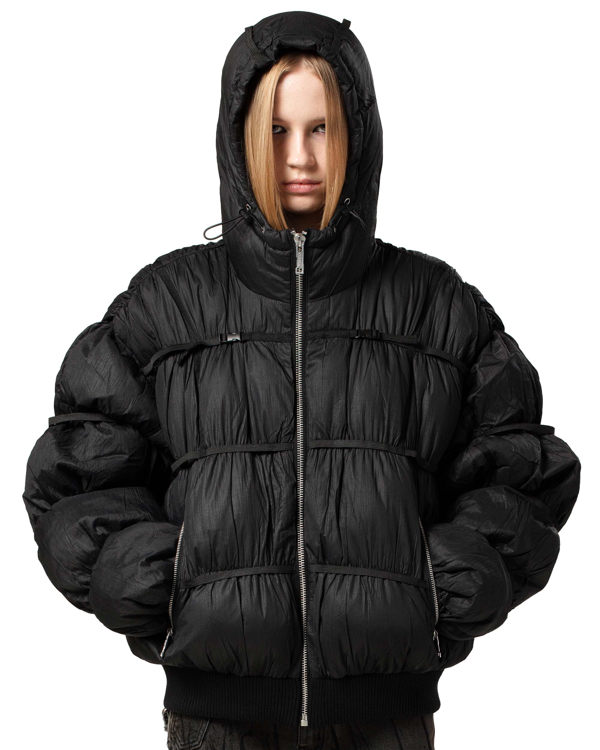 Black Puffer Jacket X - Image 7