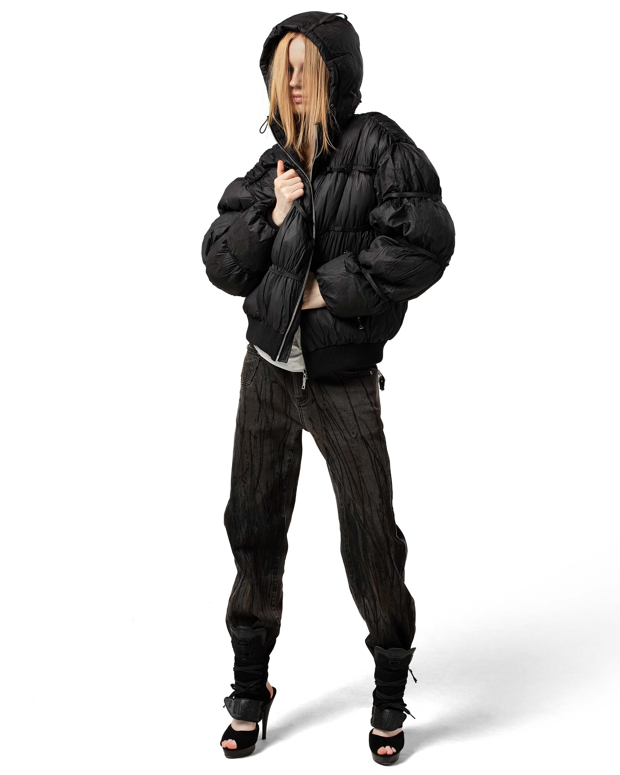 Black Puffer Jacket X - Image 9