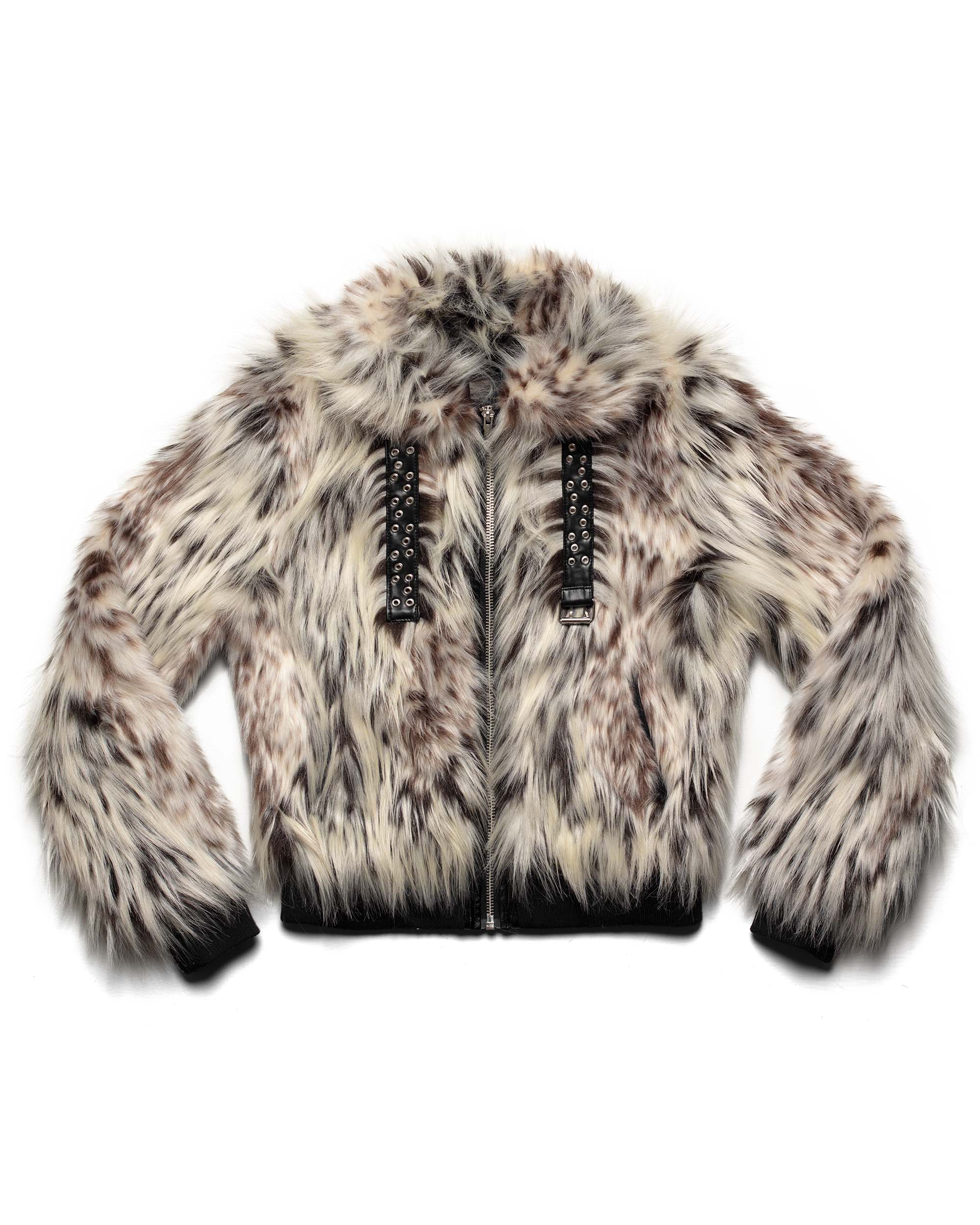 Snow Lynx Fur Bomber