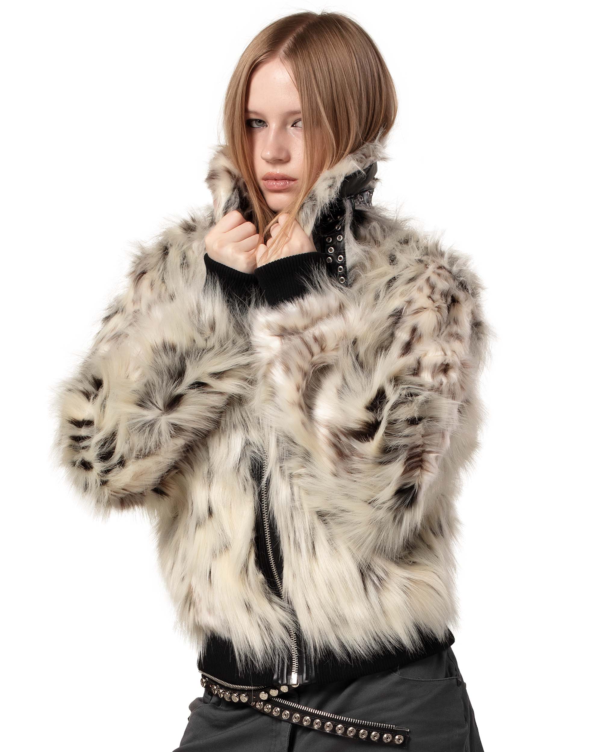 Snow Lynx Fur Bomber - Image 5