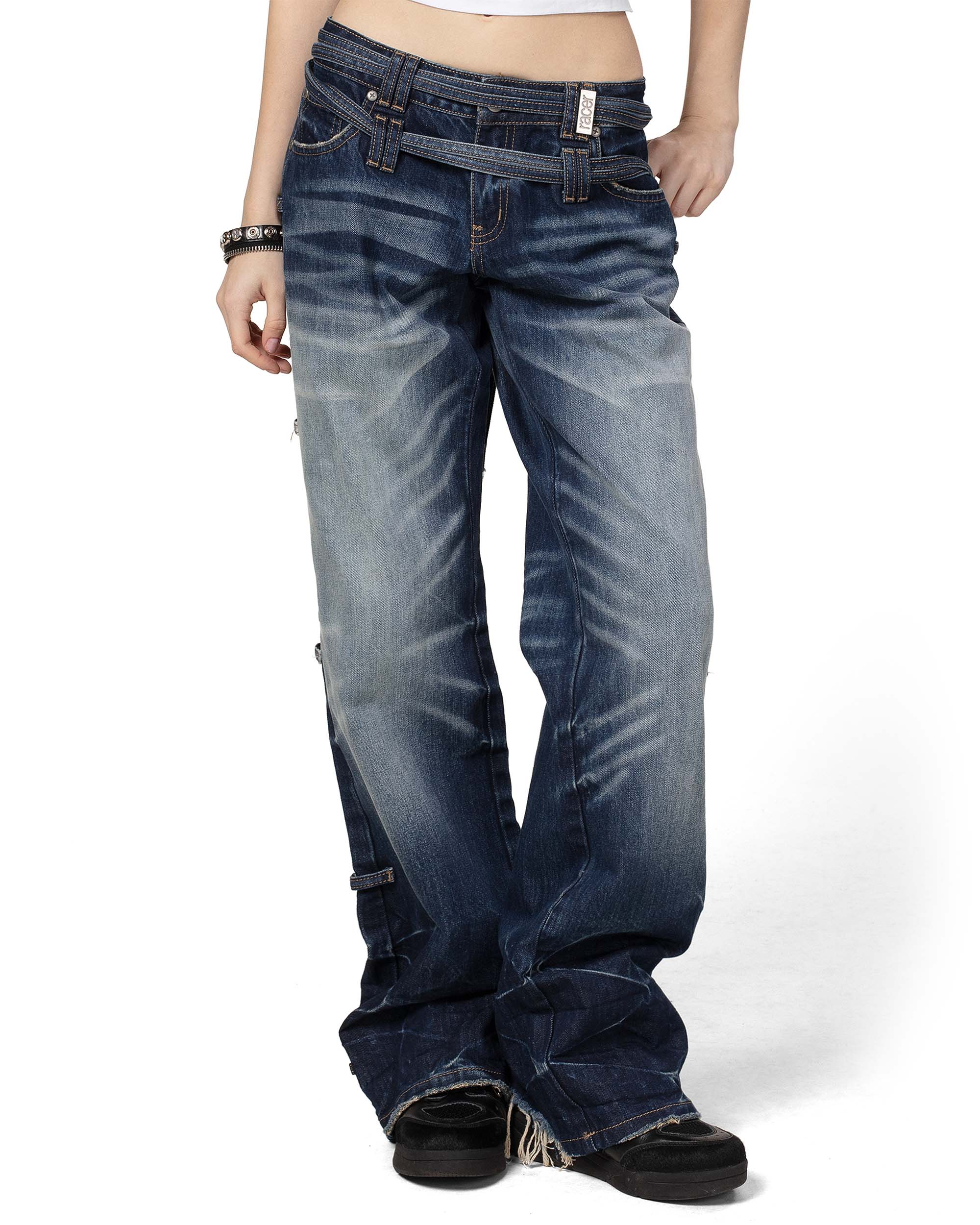 Dark Blue Transformer Track Denim - Image 2