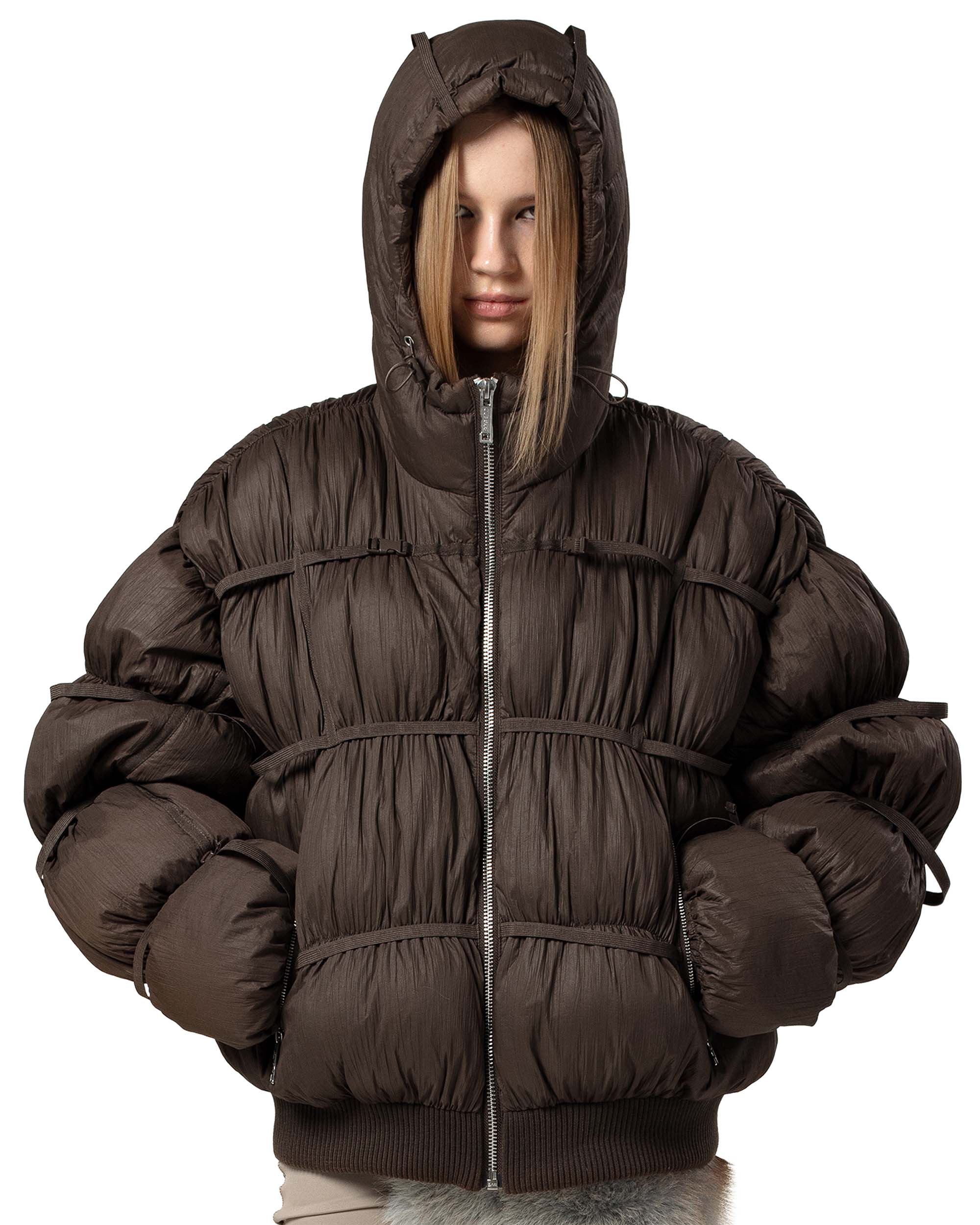 Brown Puffer Jacket X - Image 6