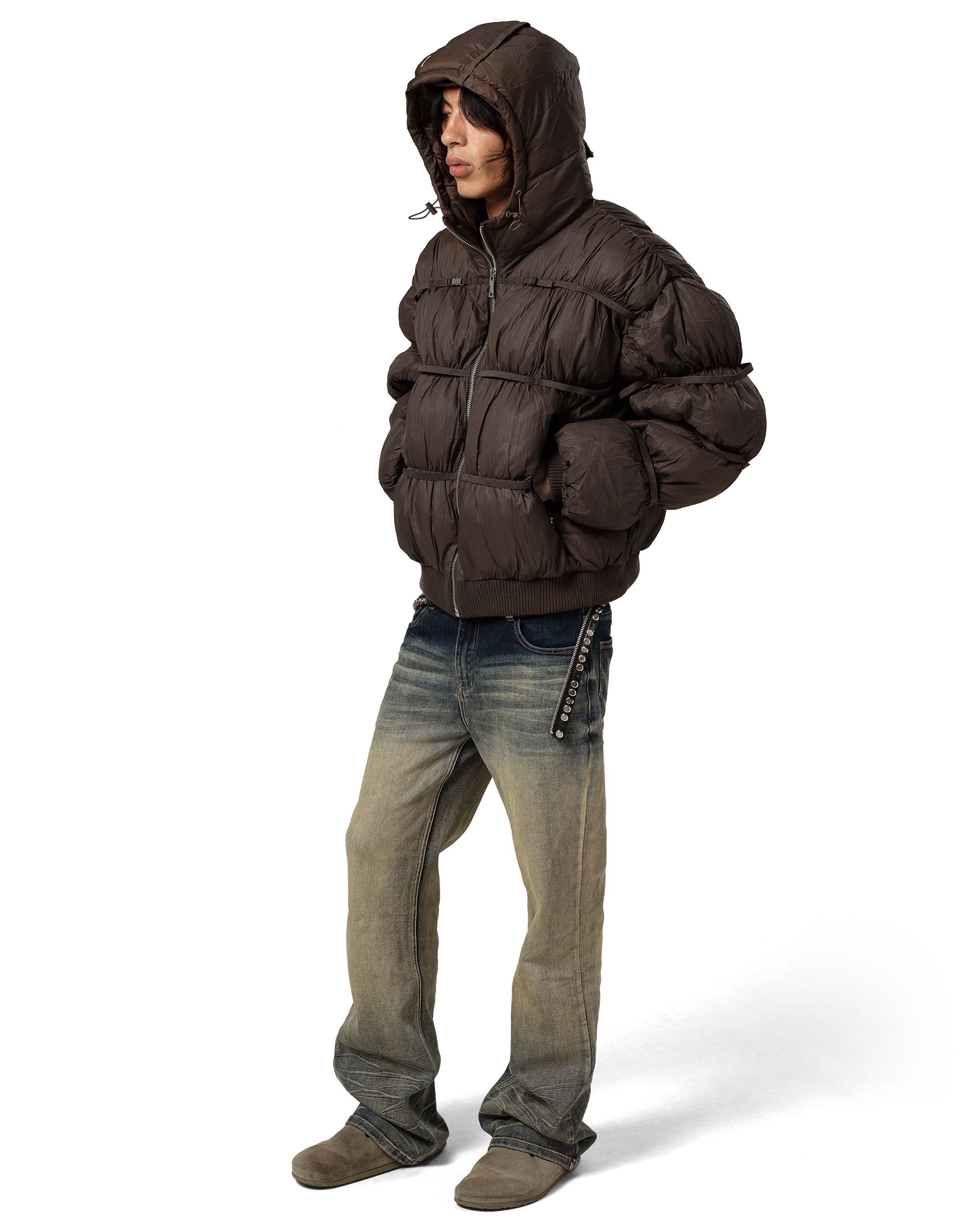 Brown Puffer Jacket X - Image 9