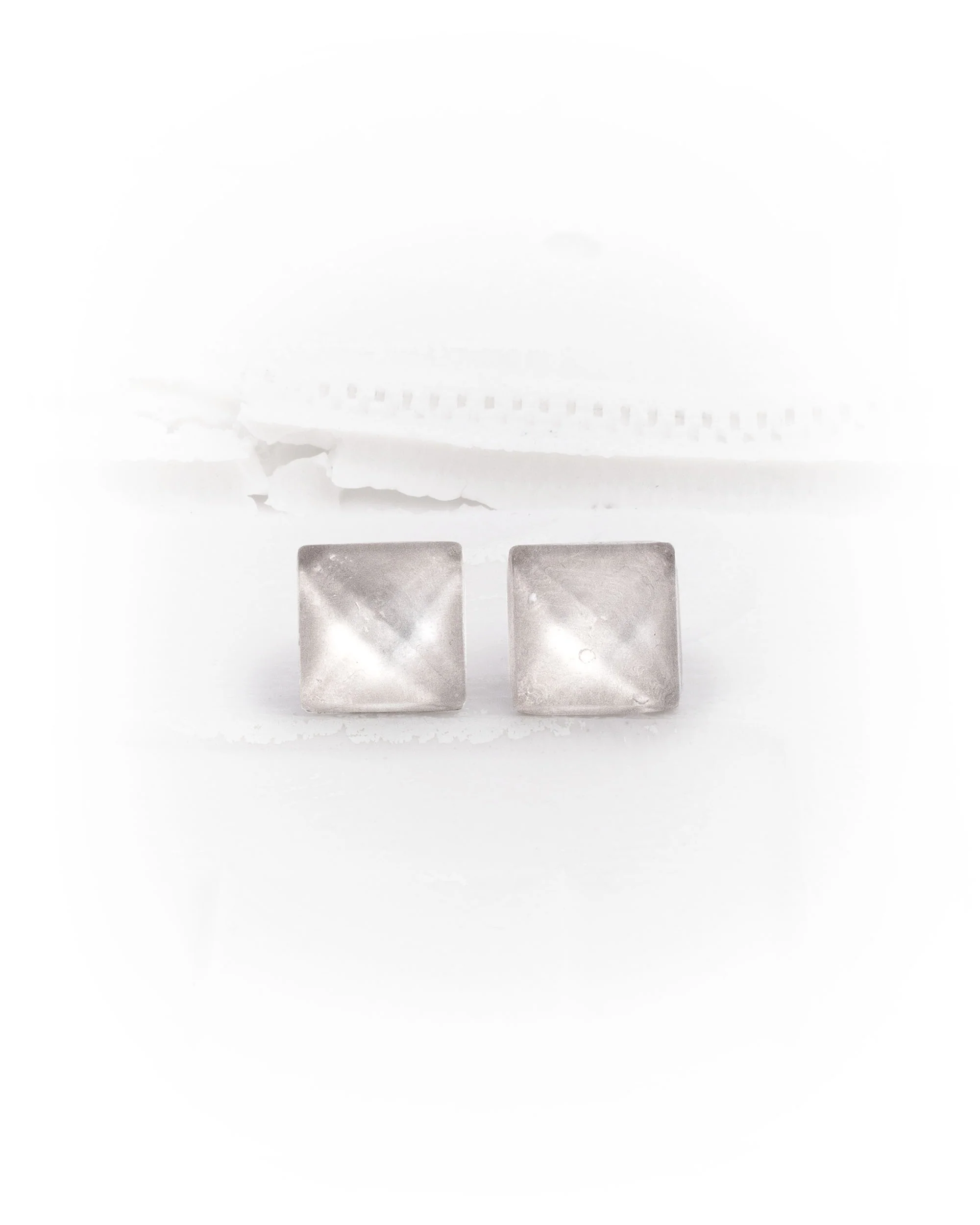 Clear Block Earrings - Image 3