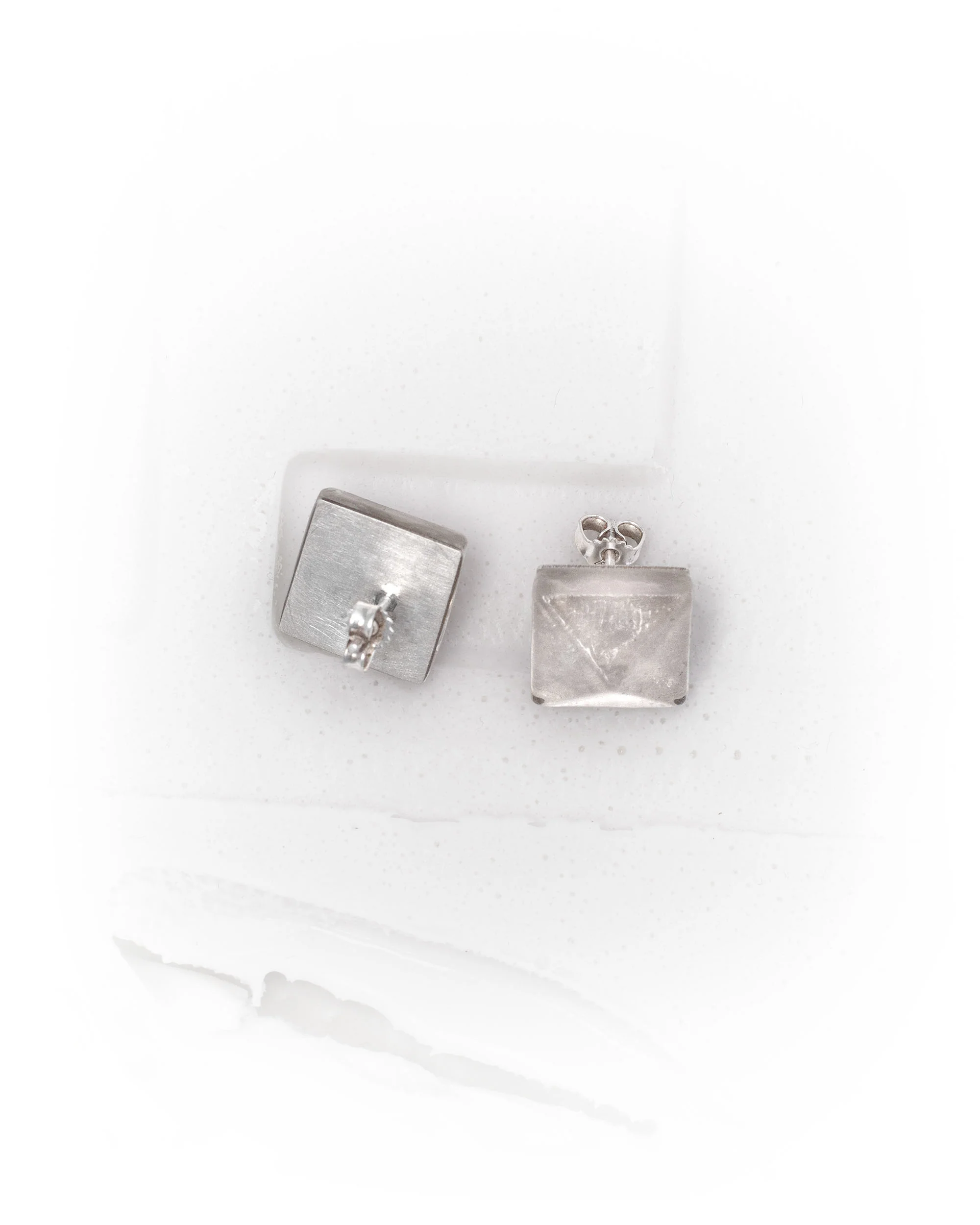Clear Block Earrings - Image 4