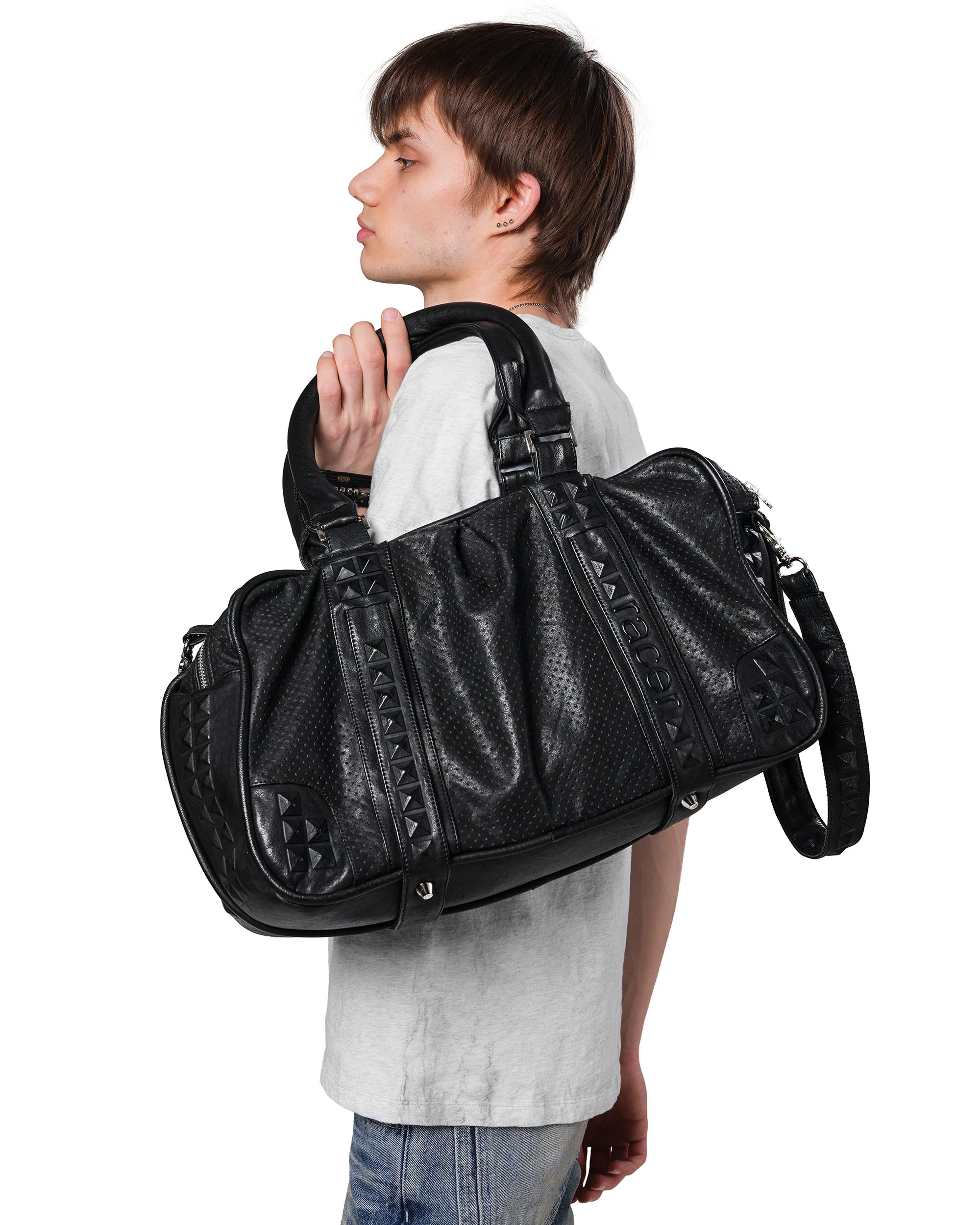 Embossed Leather Bag - Image 4
