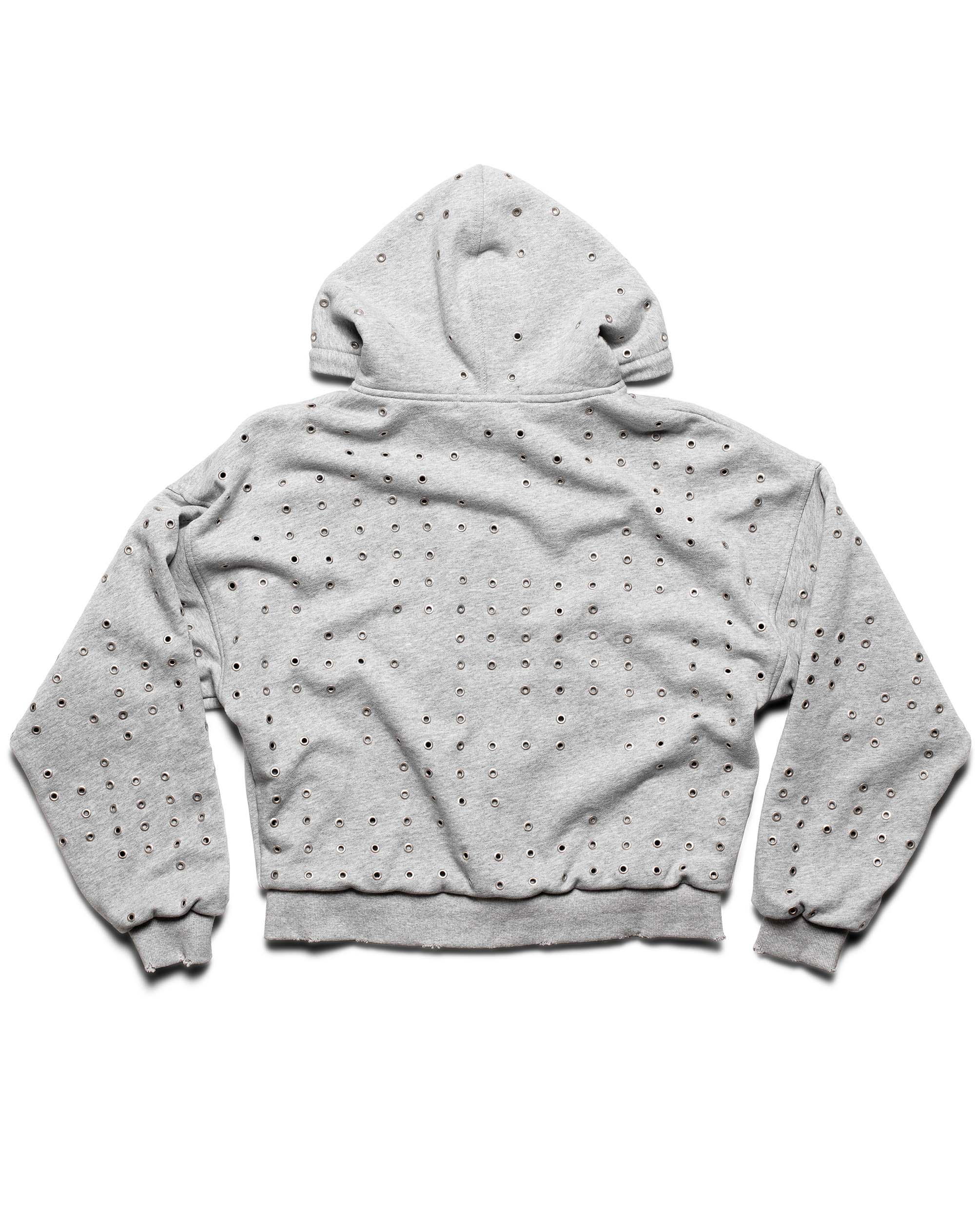 Grey Eyelet Hoodie - Image 3