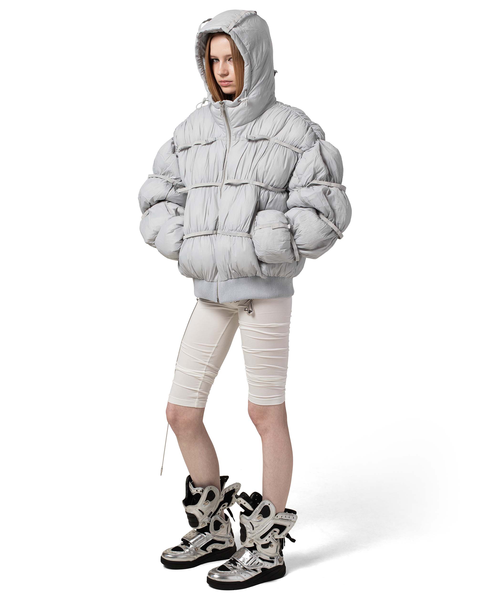 Grey Puffer Jacket X - Image 10