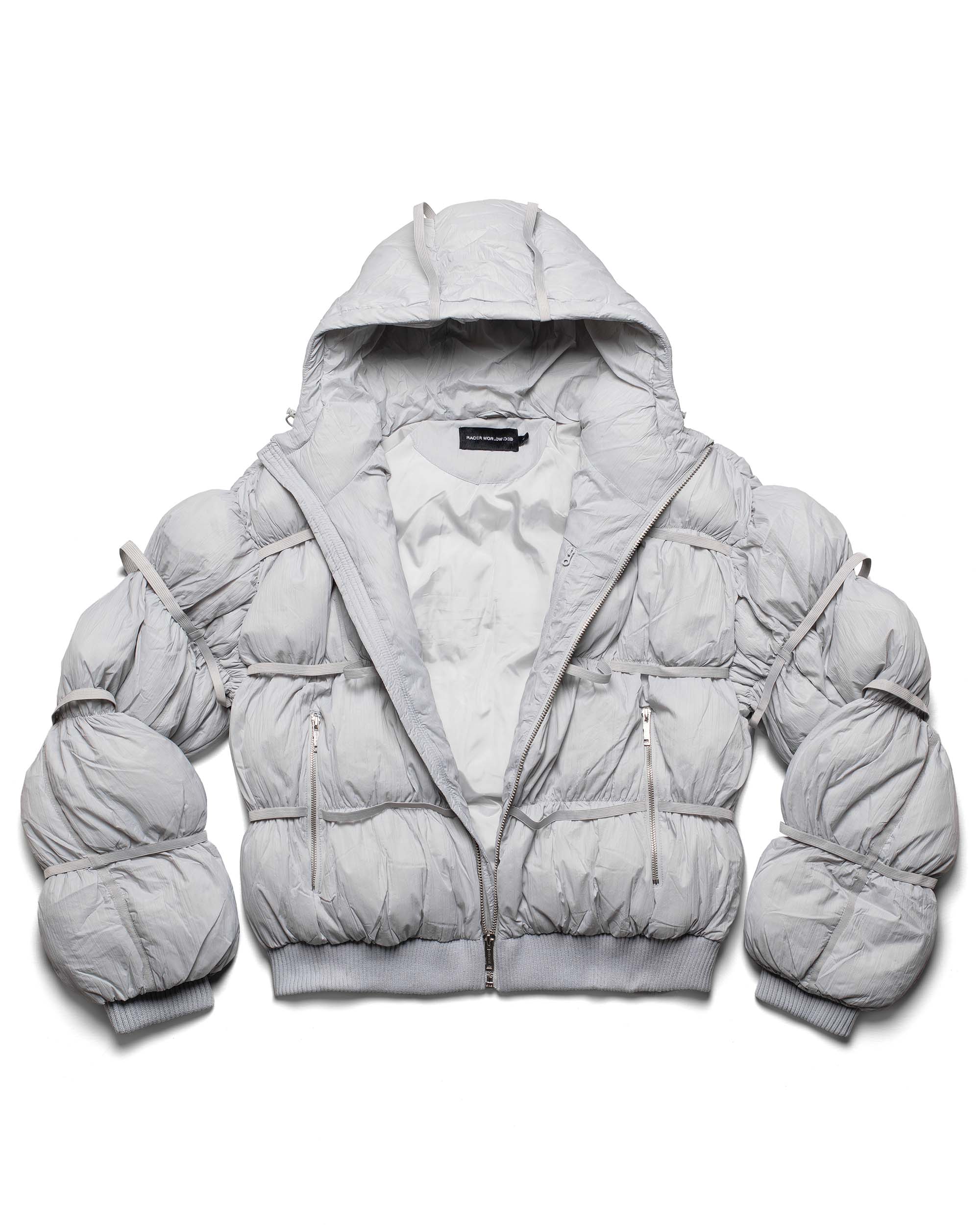 Grey Puffer Jacket X - Image 5