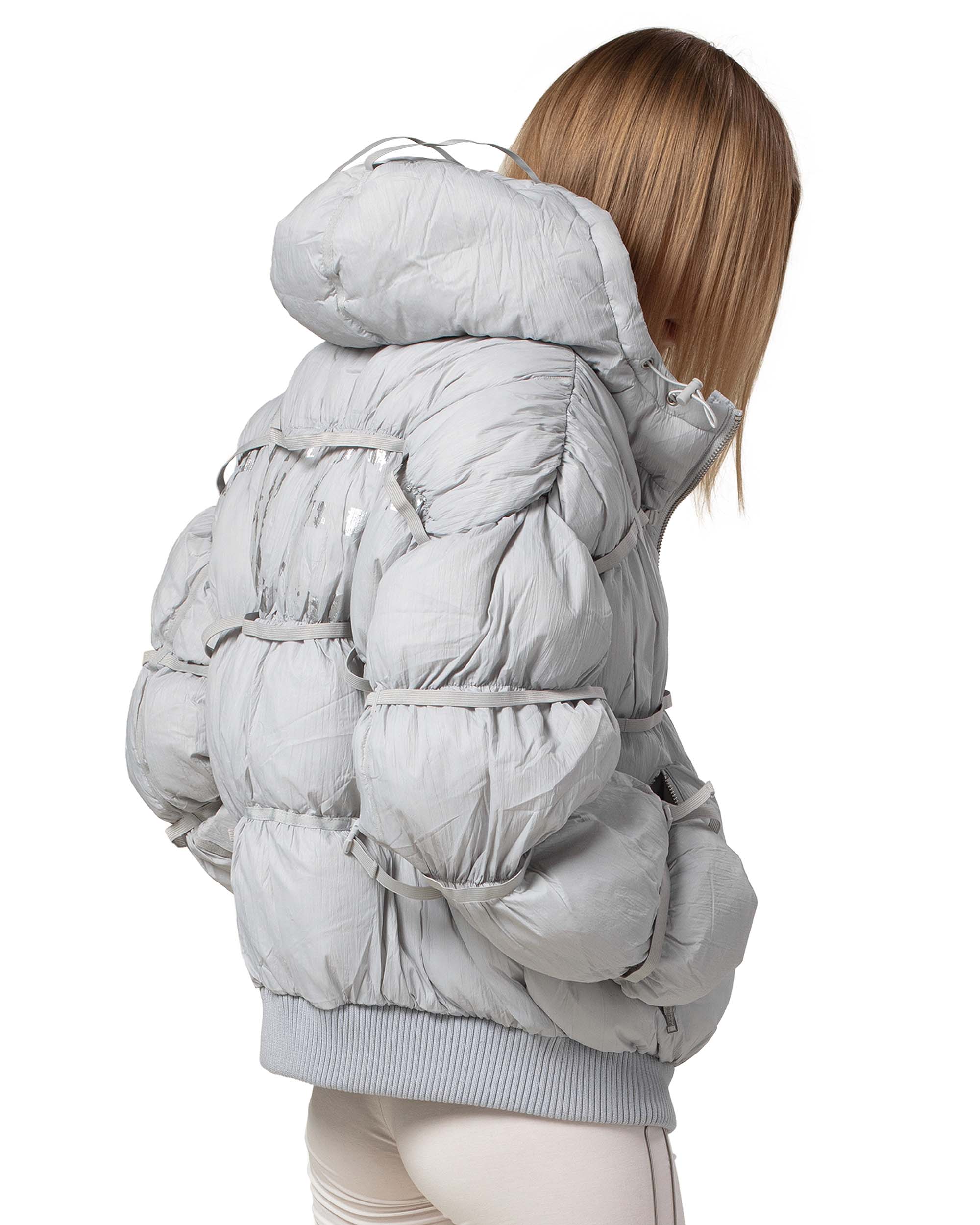 Grey Puffer Jacket X - Image 6