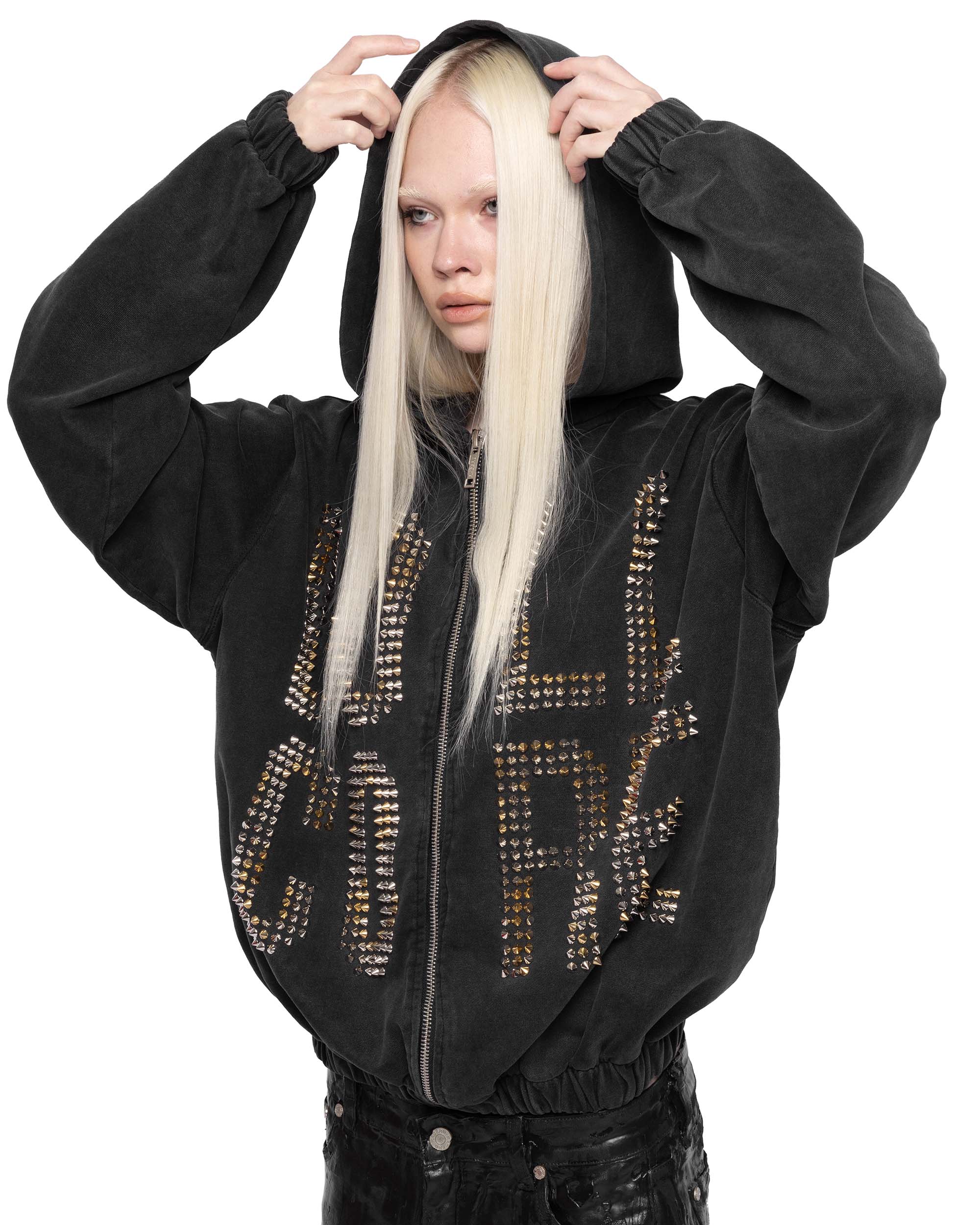 Doll Core Black Spike Hoodie - Image 4