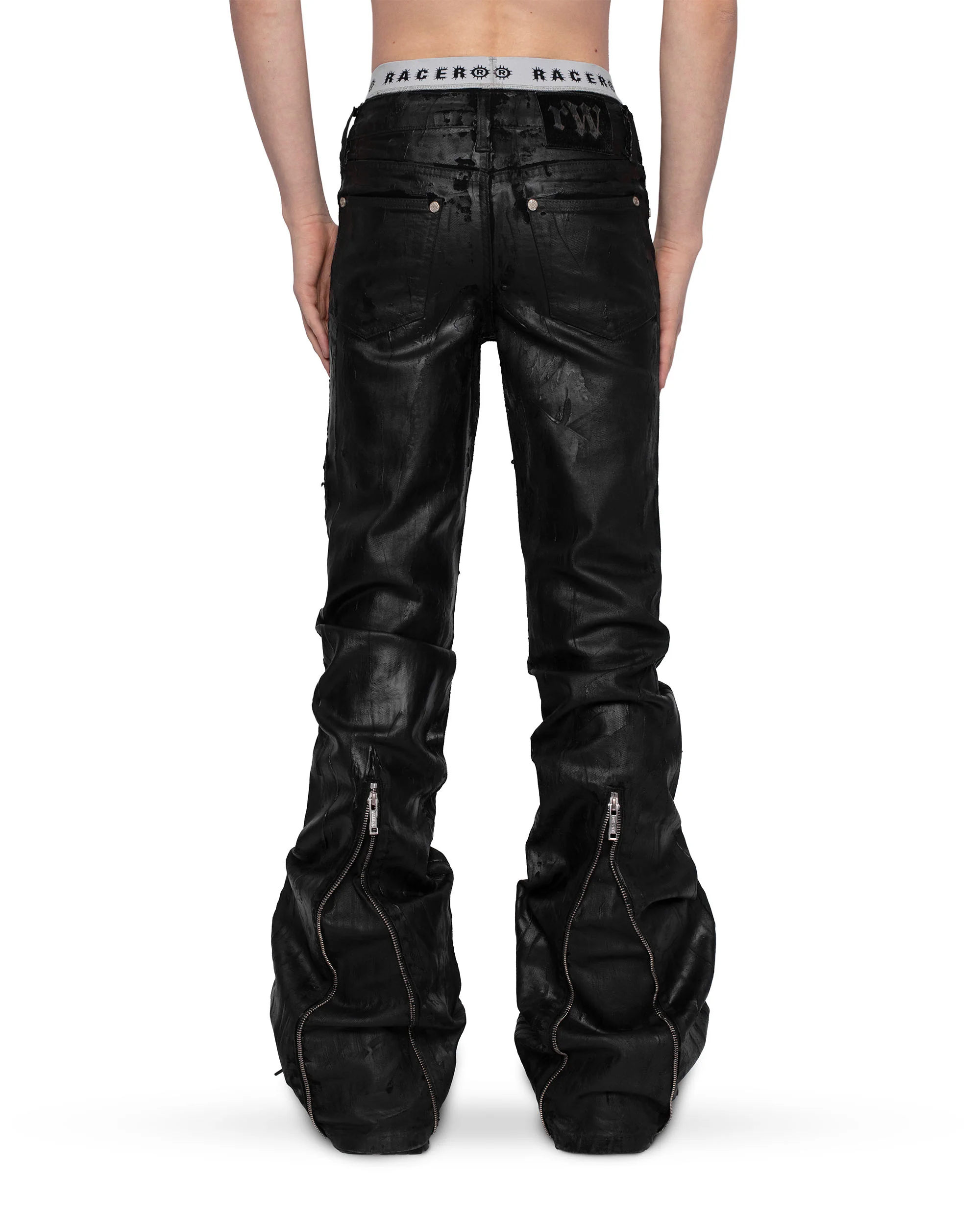 Wax Coated Flared Jeans - Image 6