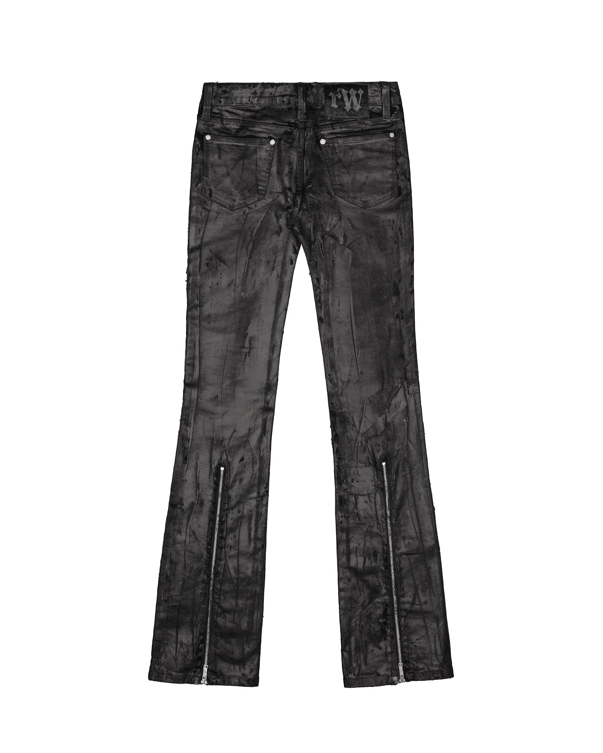 Wax Coated Flared Jeans - Image 7