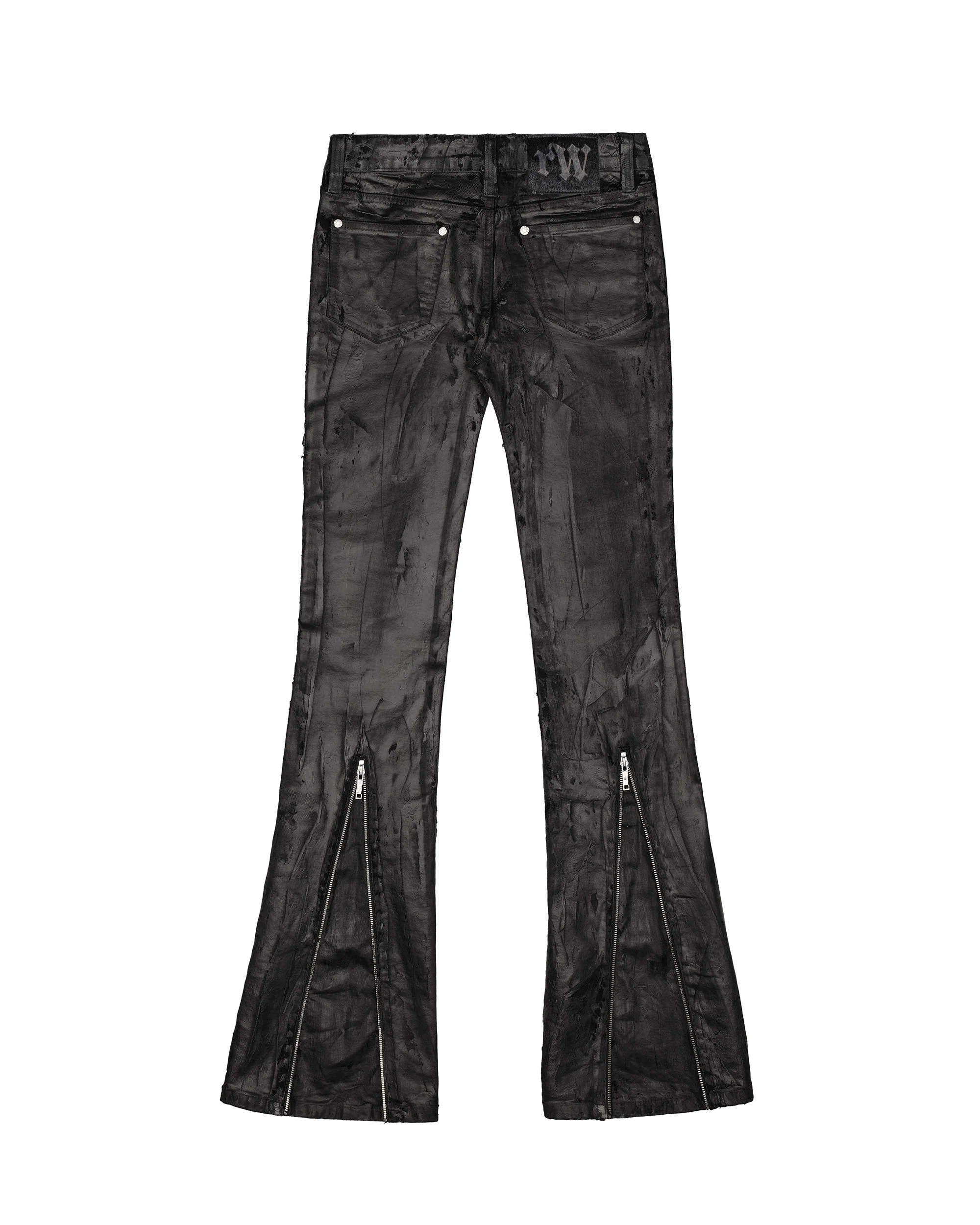 Wax Coated Flared Jeans - Image 8