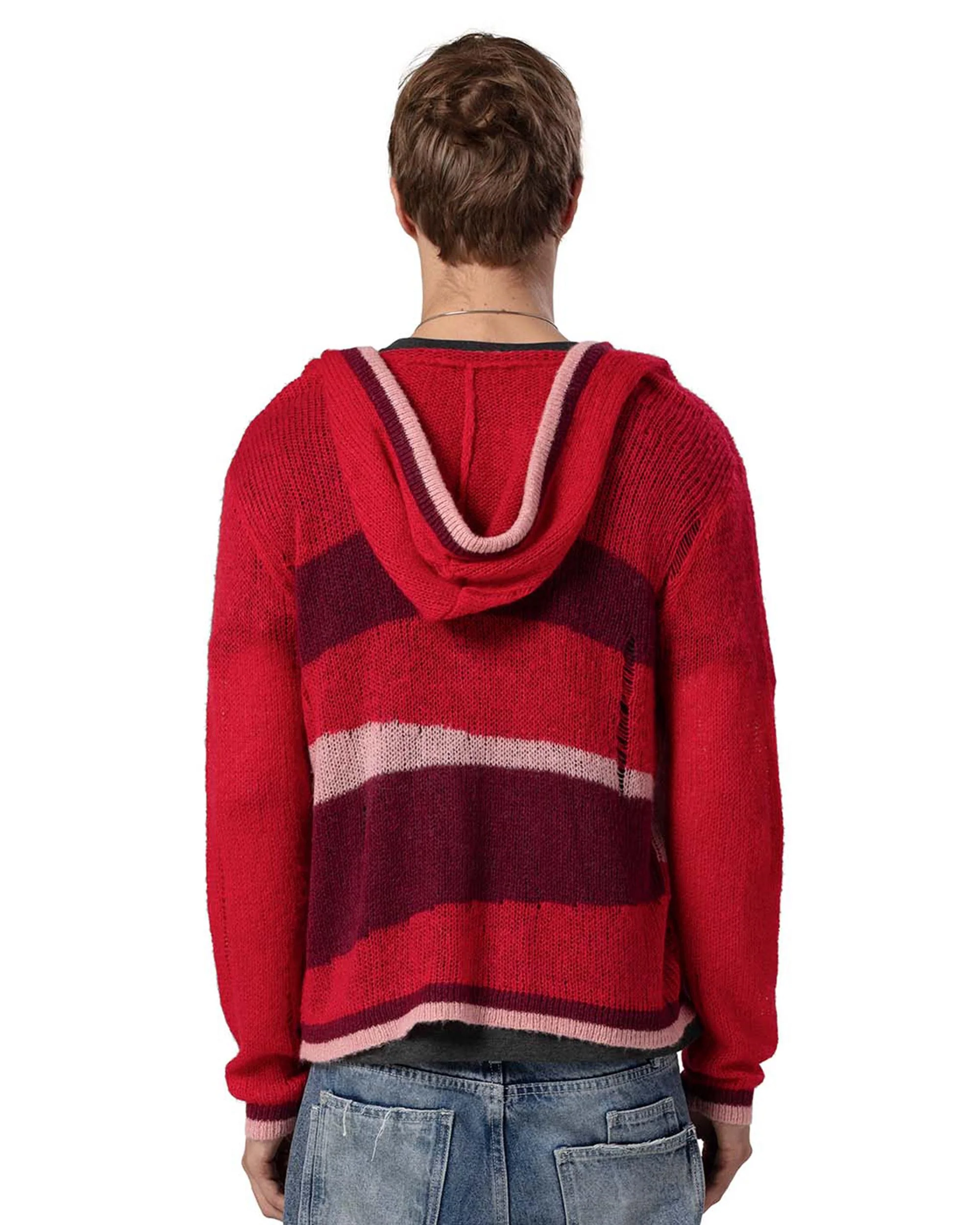 Red Hooded Cardigan - Image 3