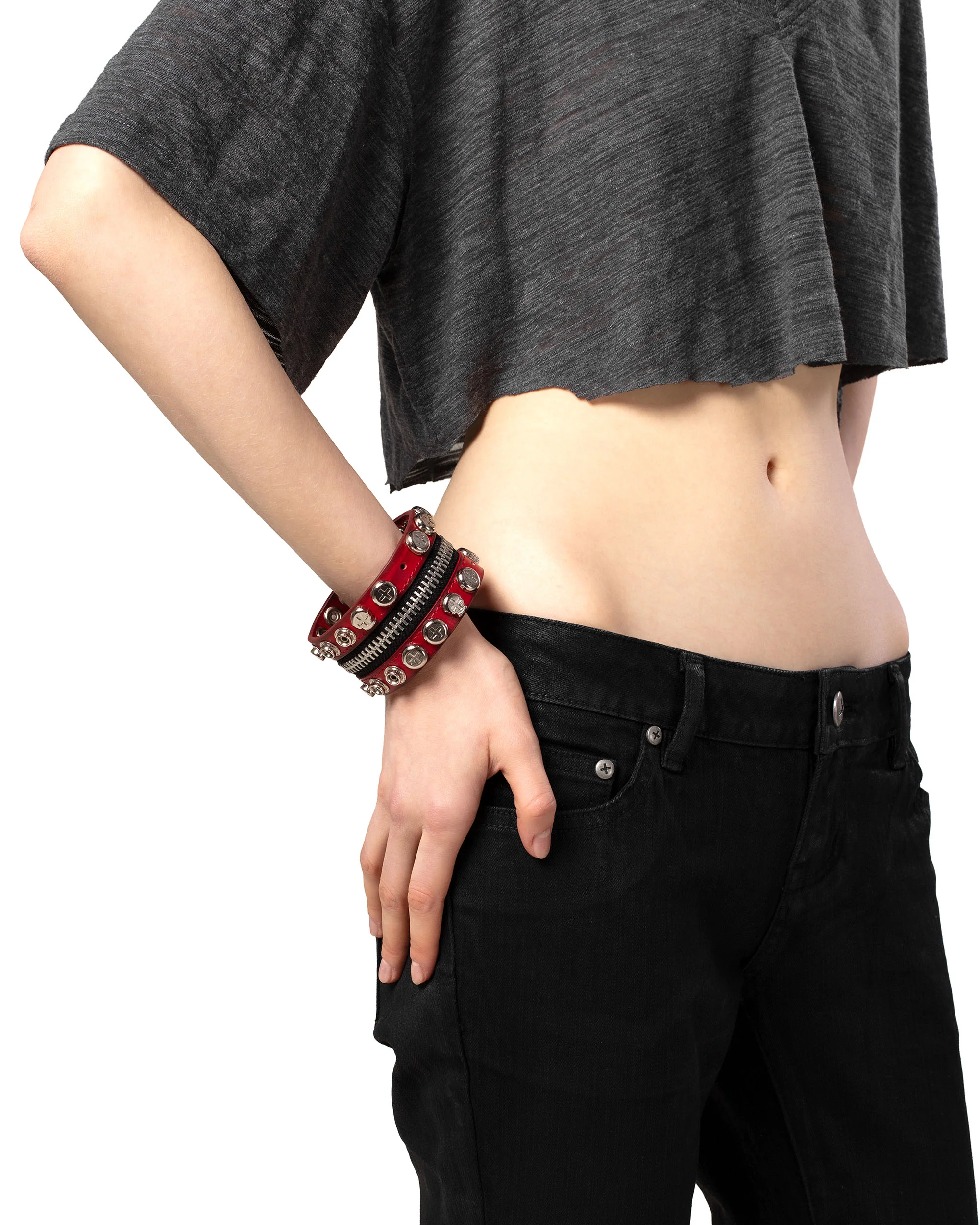Red Split Button Bracelet - Image 2