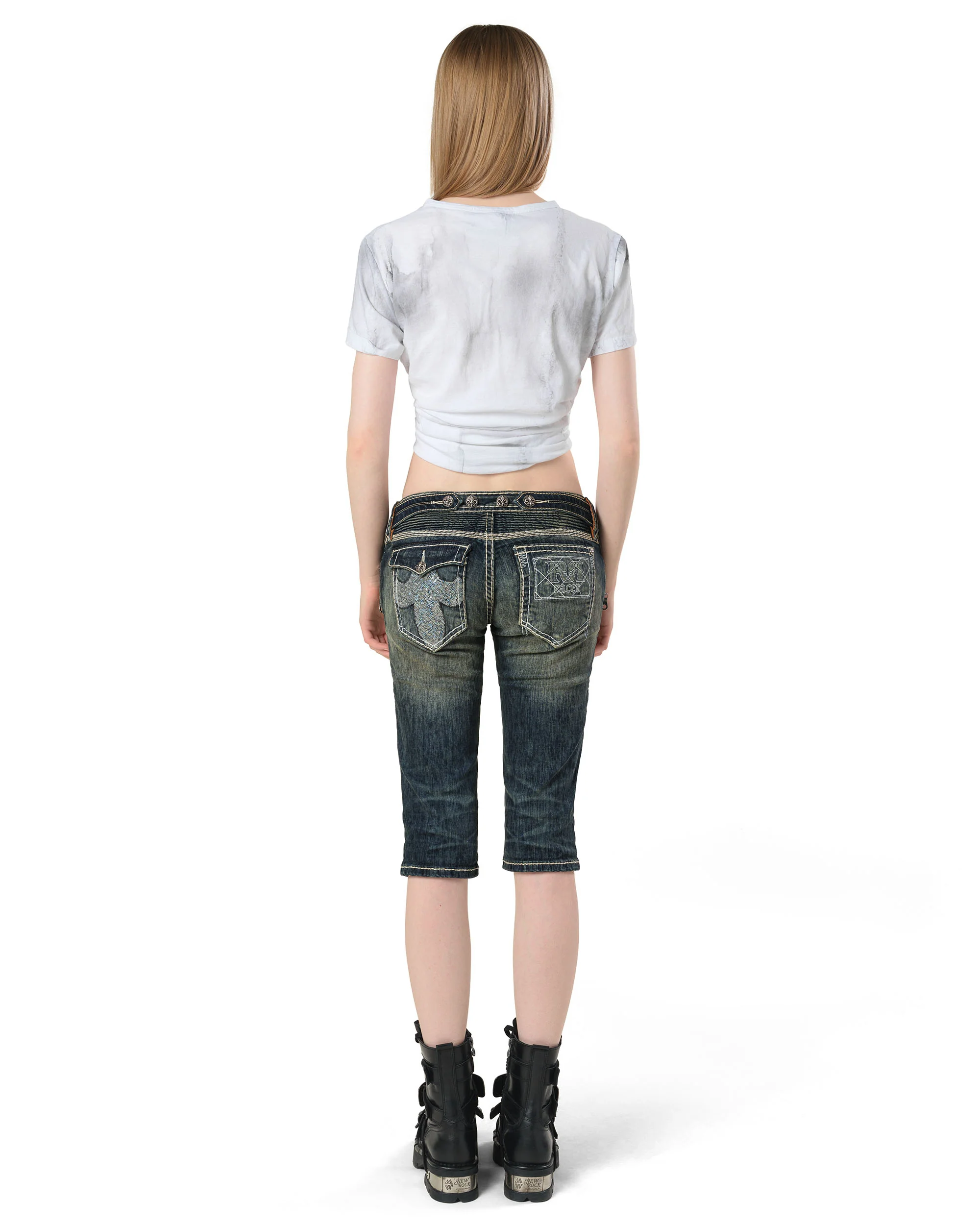 Rock Revival White Stitch Capri - Image 5