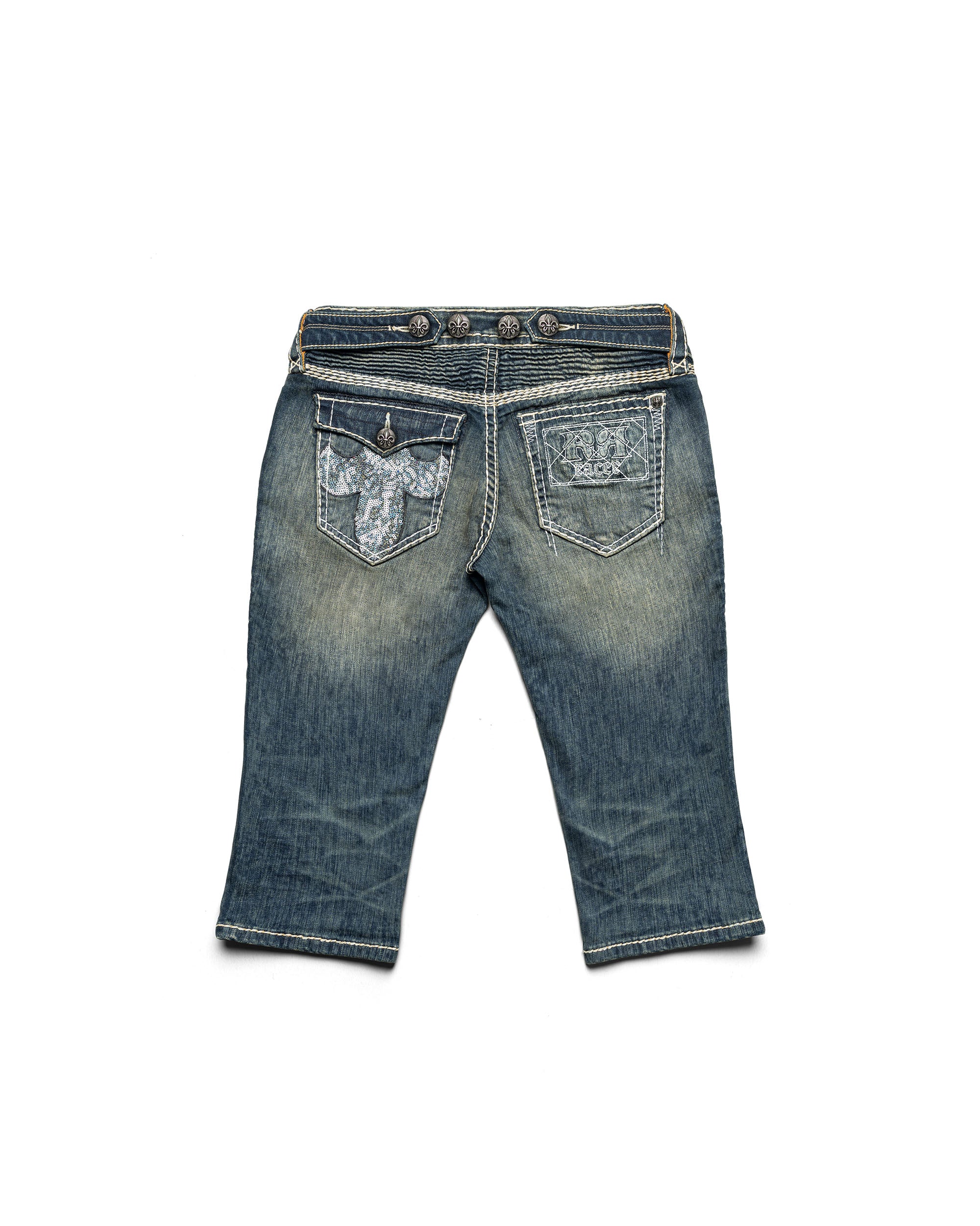 Rock Revival White Stitch Capri - Image 7