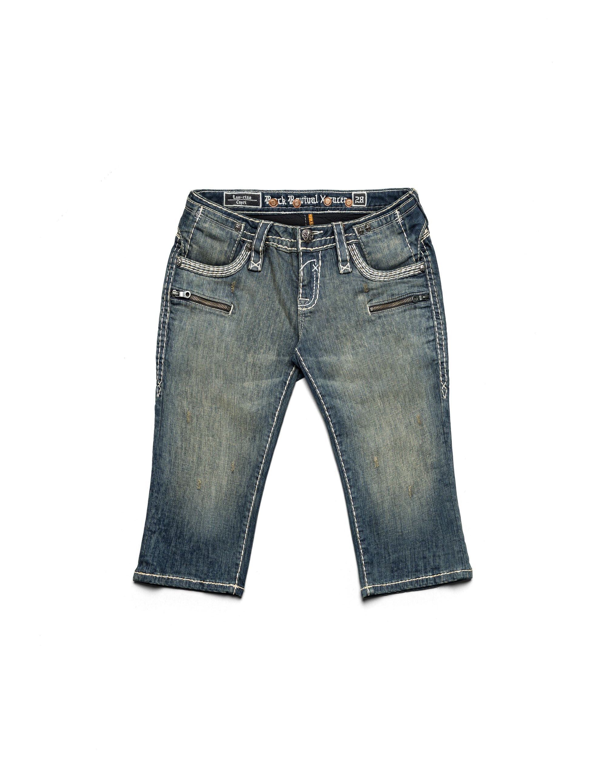 Rock Revival White Stitch Capri - Image 9