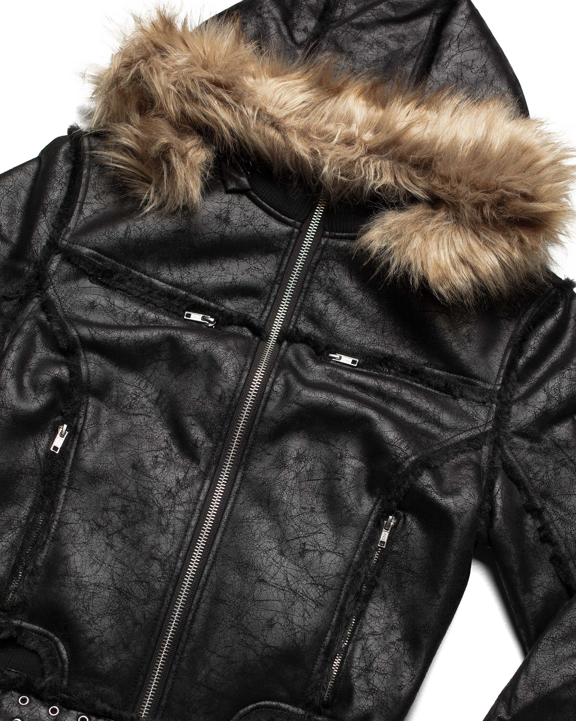 Black Sheepskin Jacket - Image 11