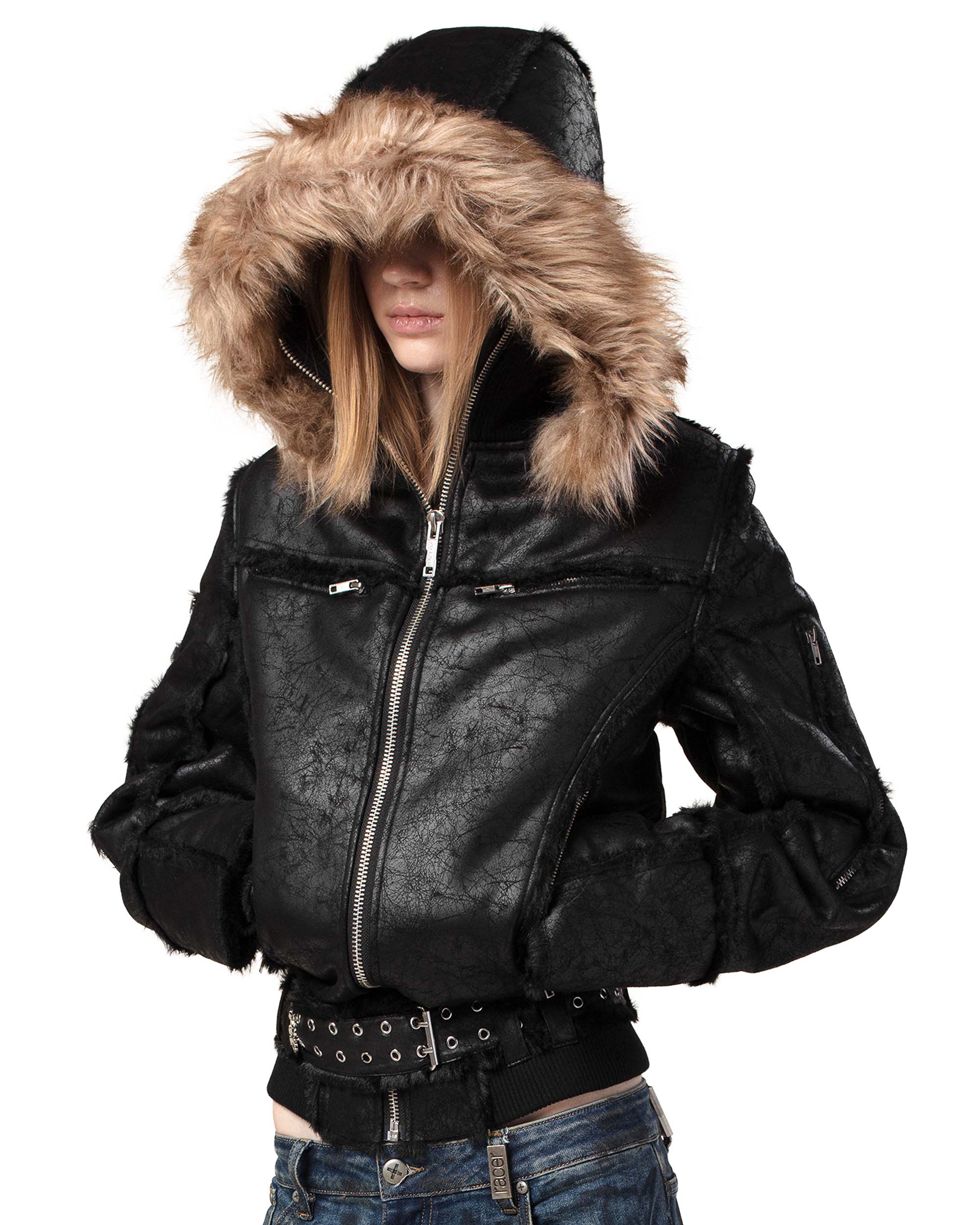 Black Sheepskin Jacket - Image 4
