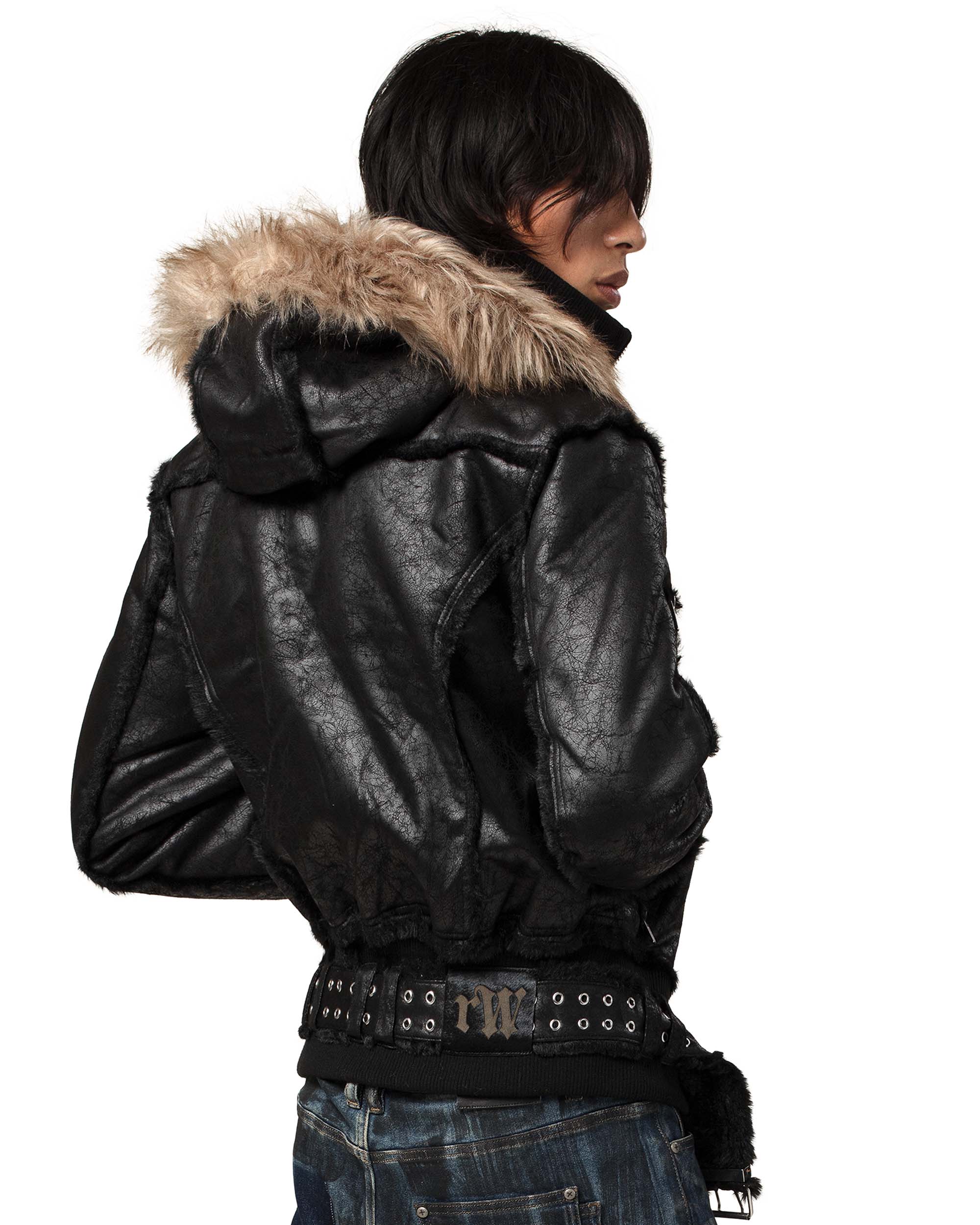 Black Sheepskin Jacket - Image 5