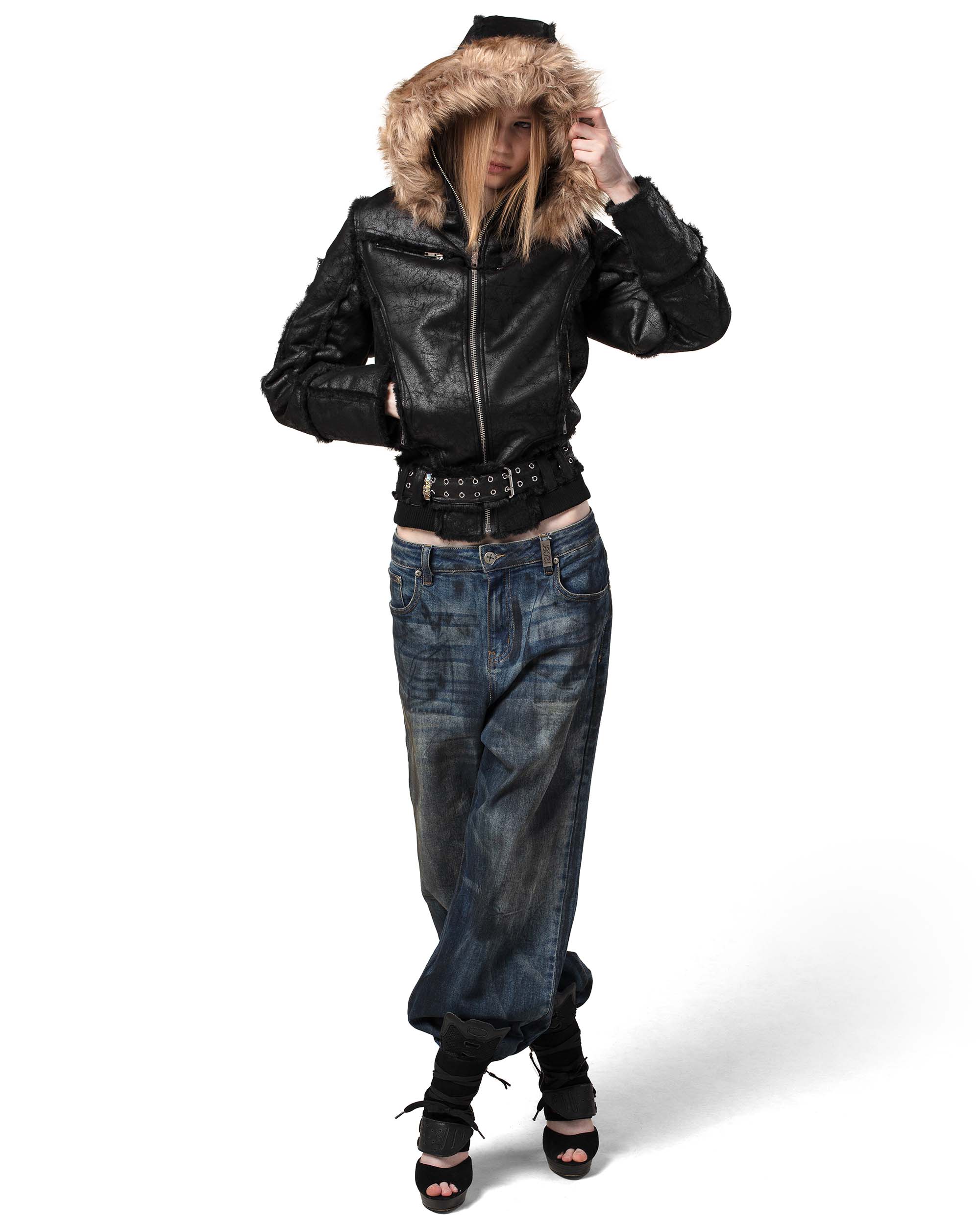 Black Sheepskin Jacket - Image 8