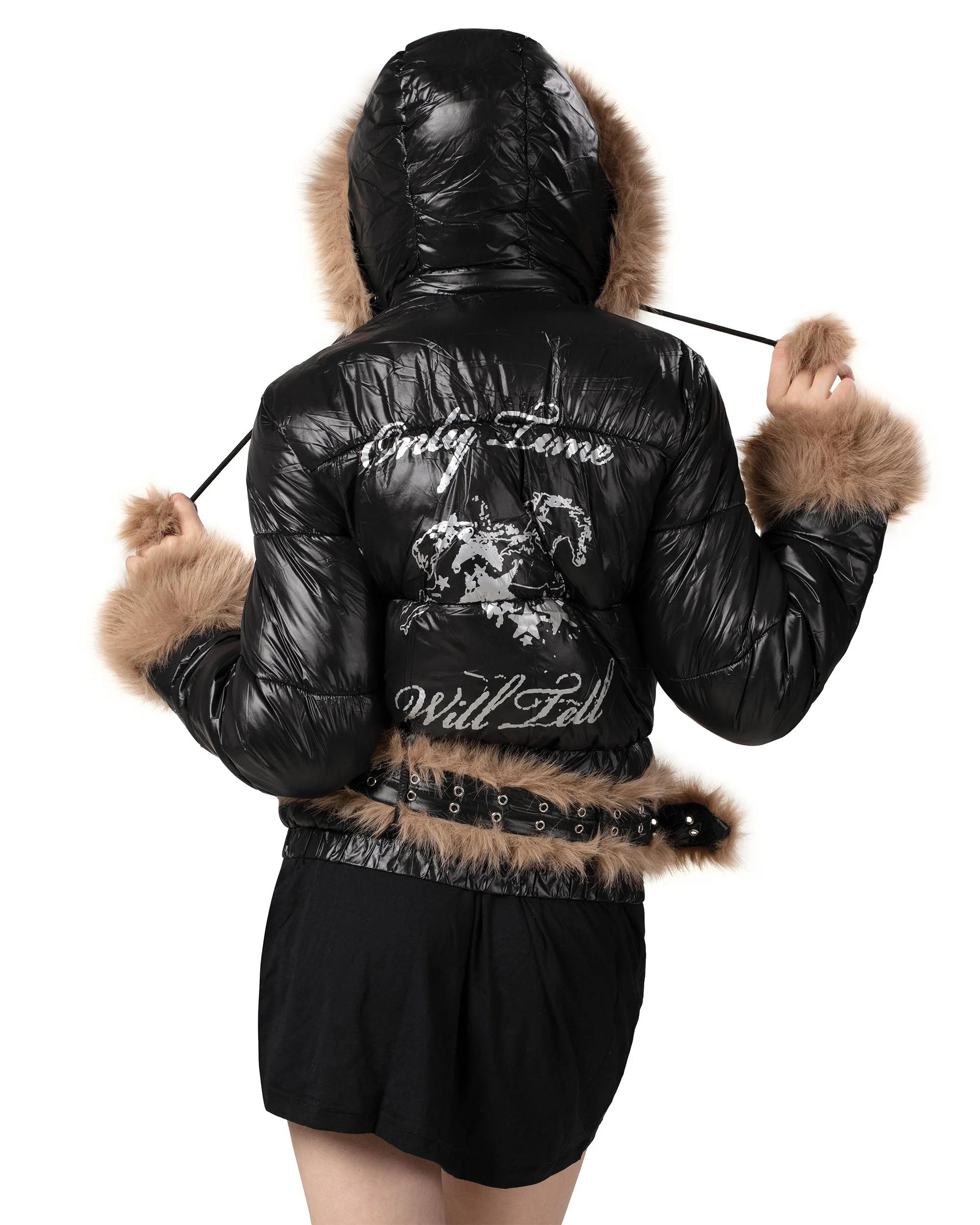 Slim Furry Puffer Jacket - Image 3