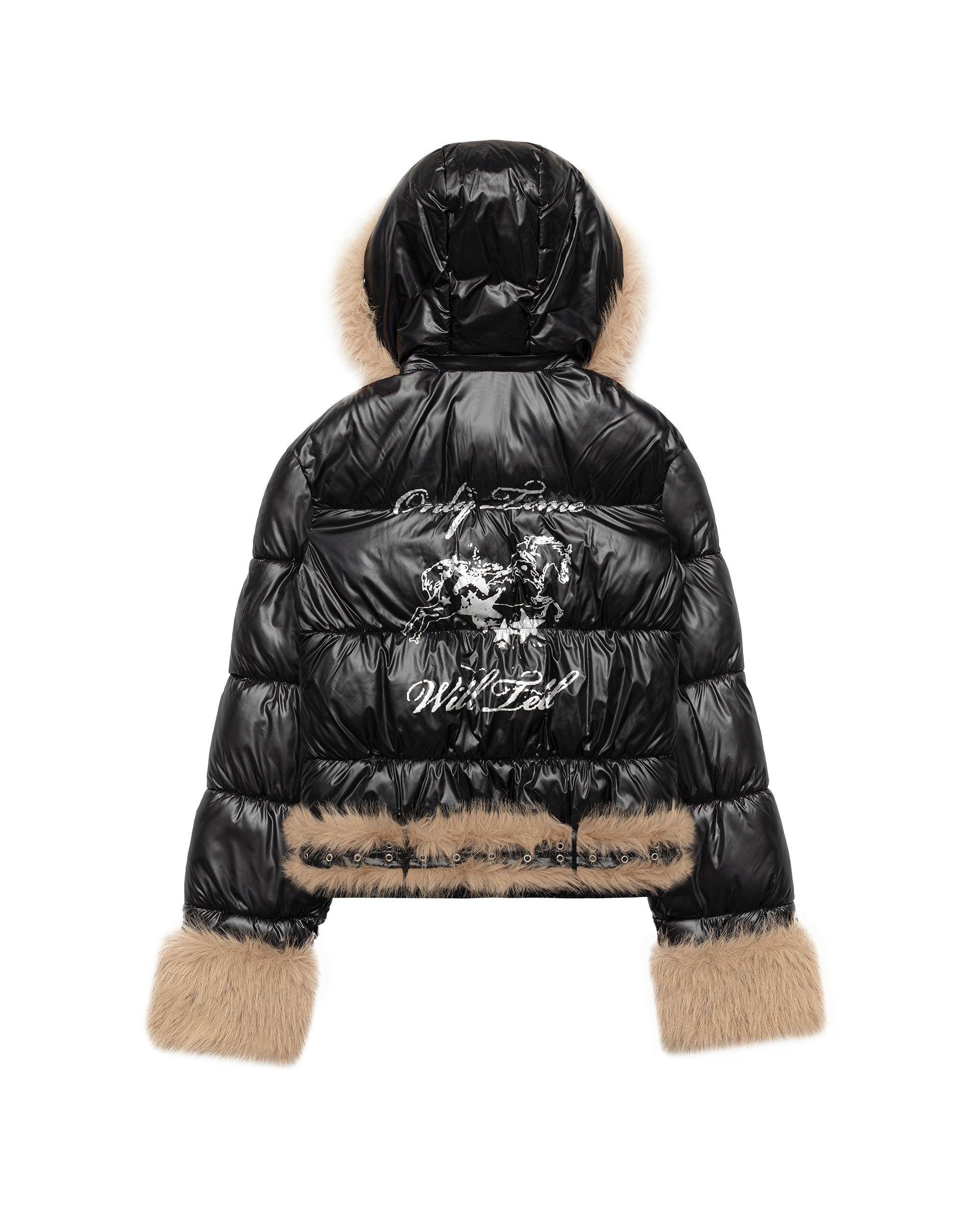 Slim Furry Puffer Jacket - Image 4