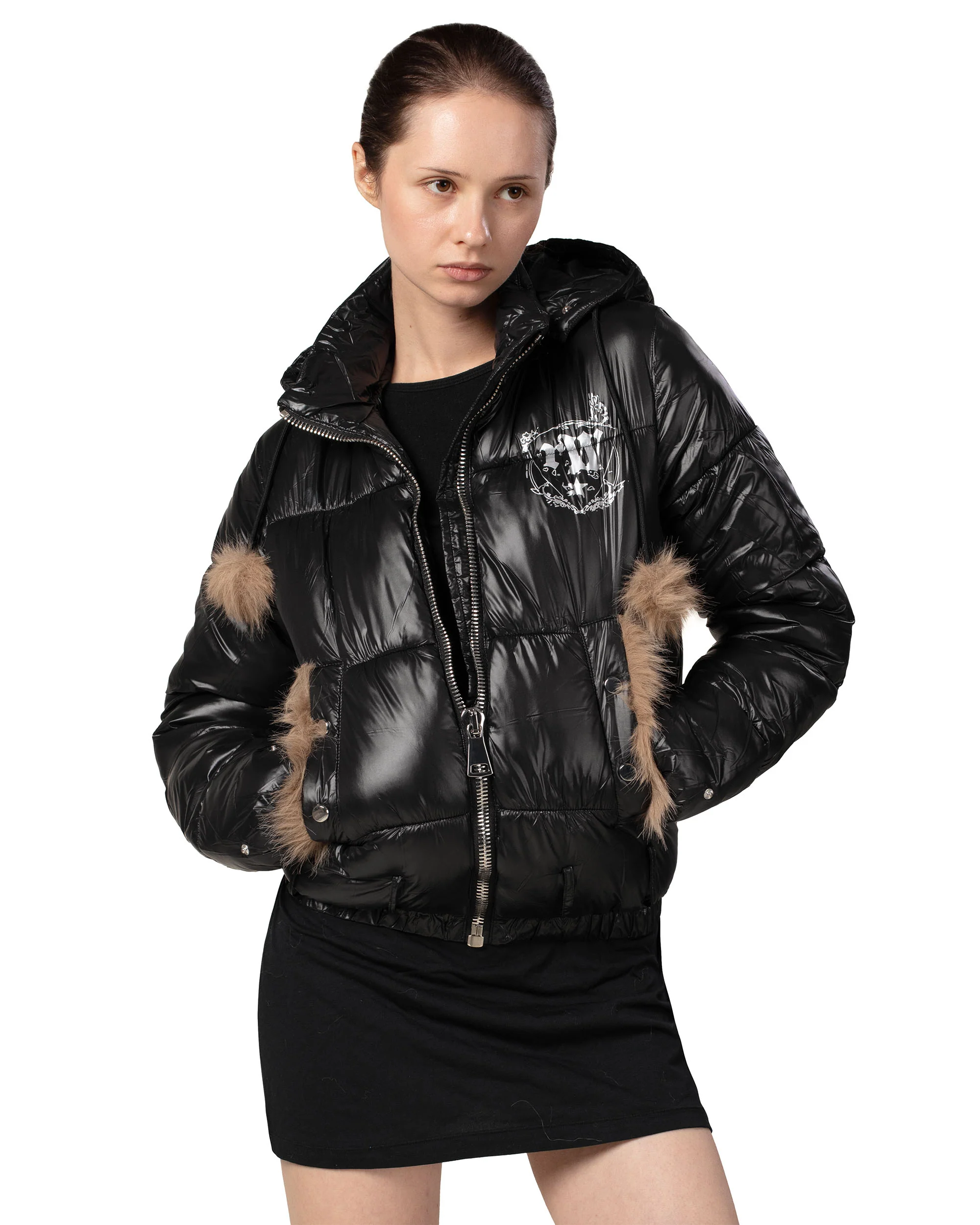 Slim Furry Puffer Jacket - Image 8