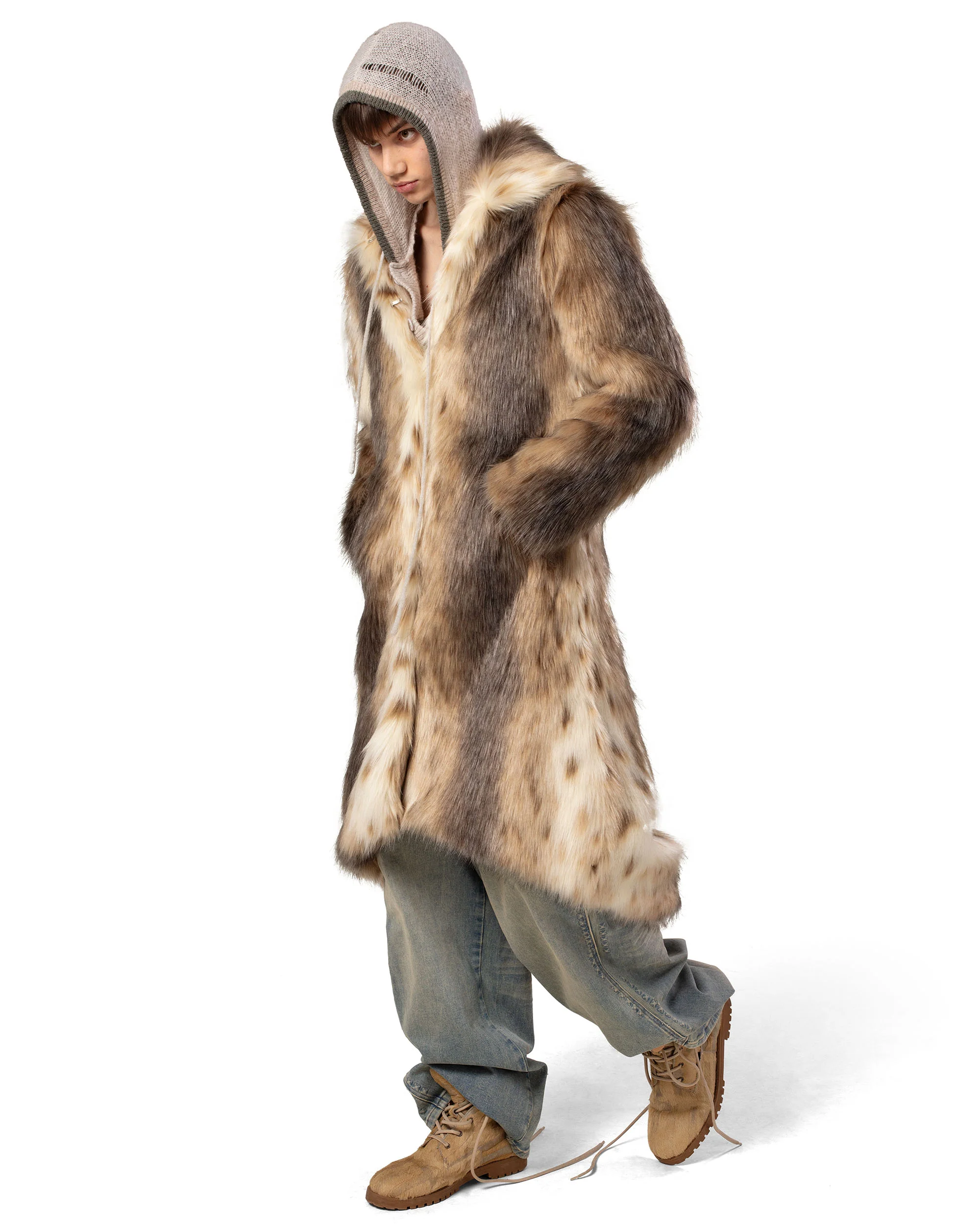 Long Coyote Fur Coat - Image 8