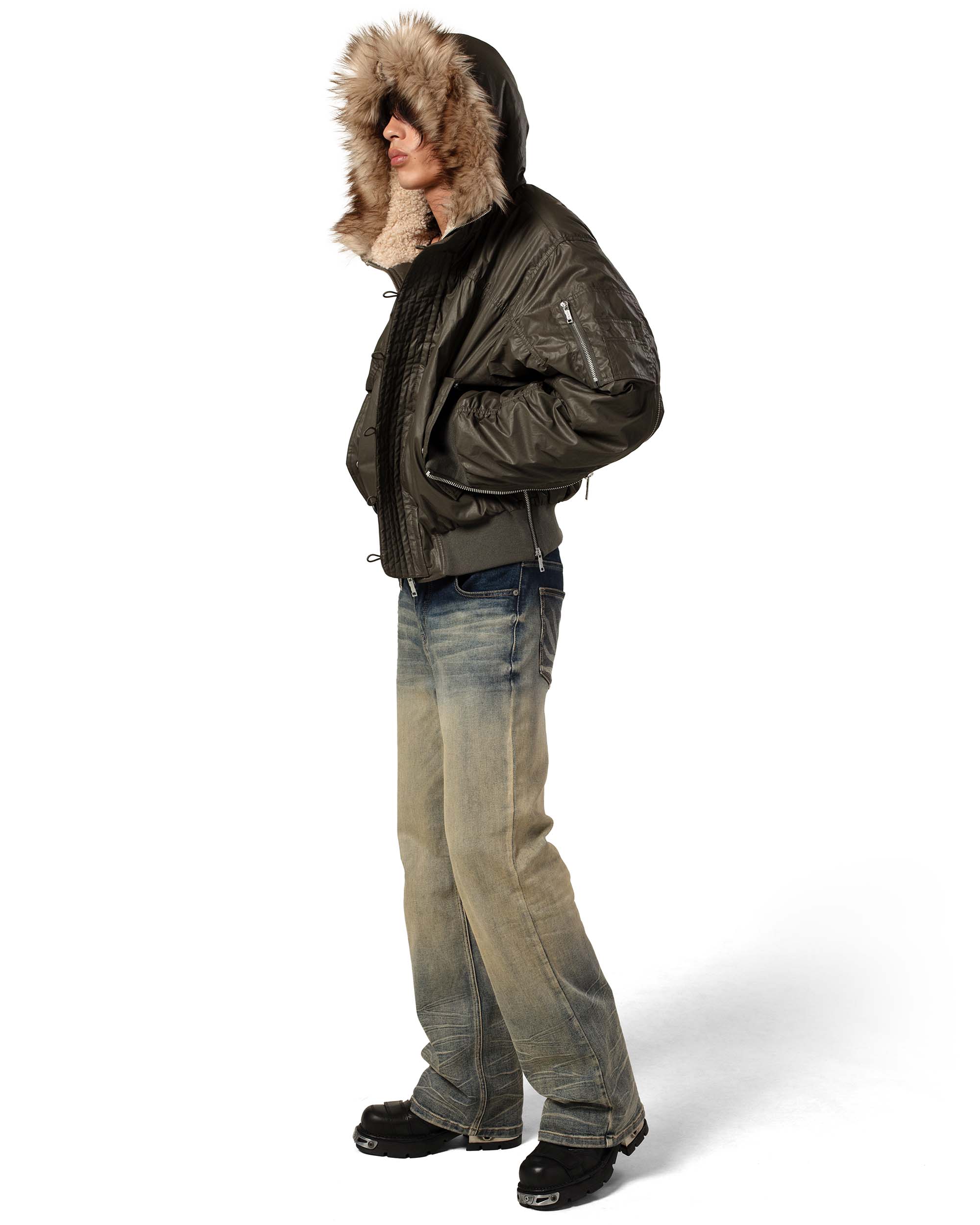 Green Waxed Aviator Bomber - Image 11