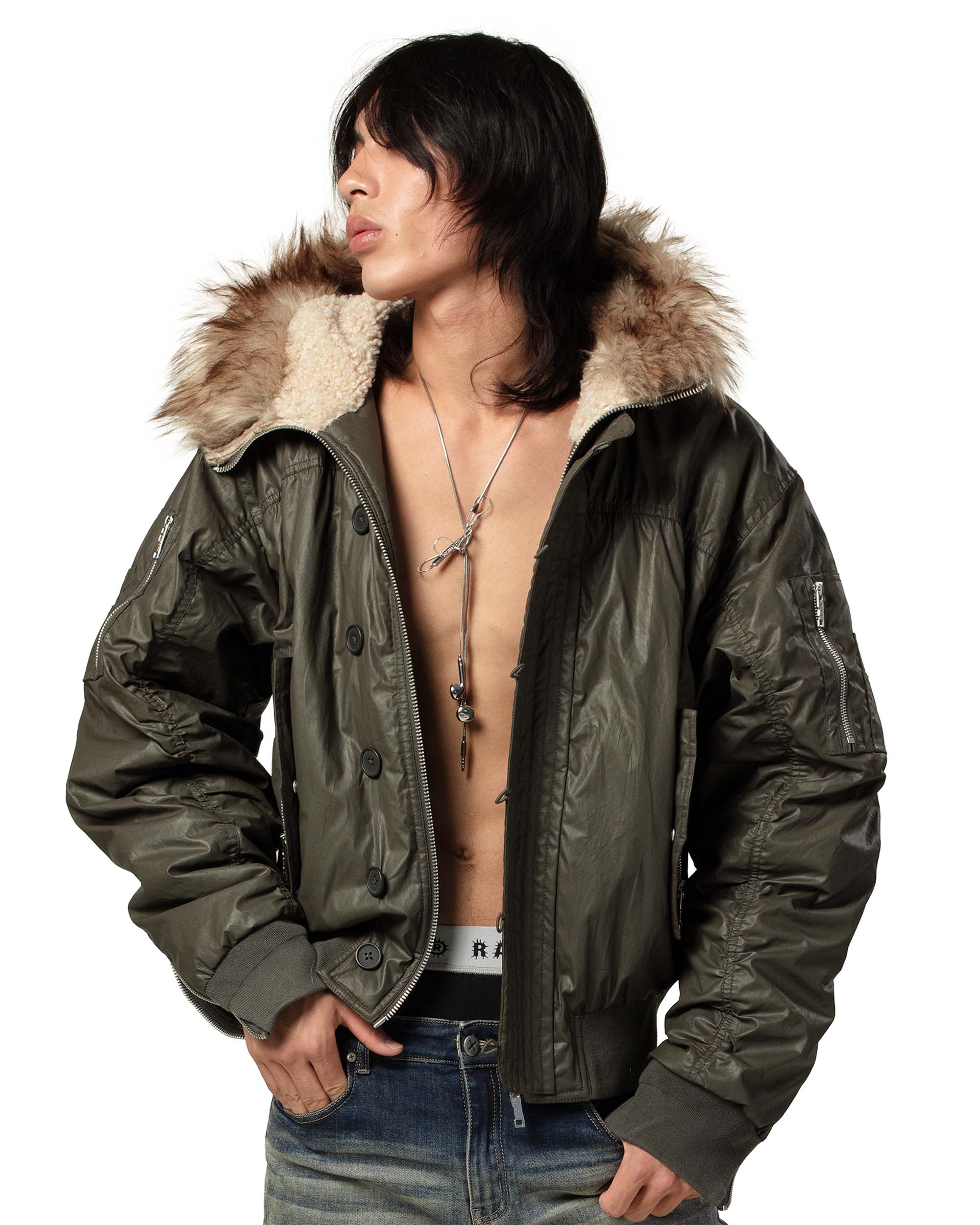Green Waxed Aviator Bomber - Image 4