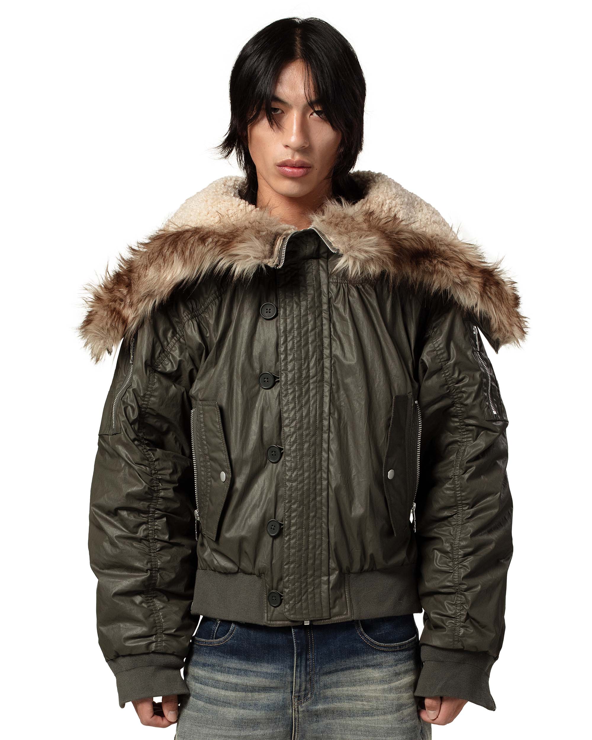 Green Waxed Aviator Bomber - Image 6