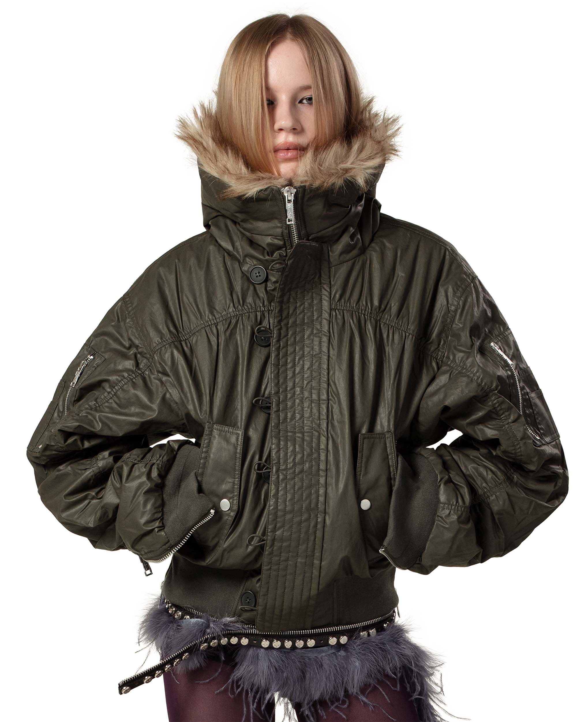 Green Waxed Aviator Bomber - Image 7