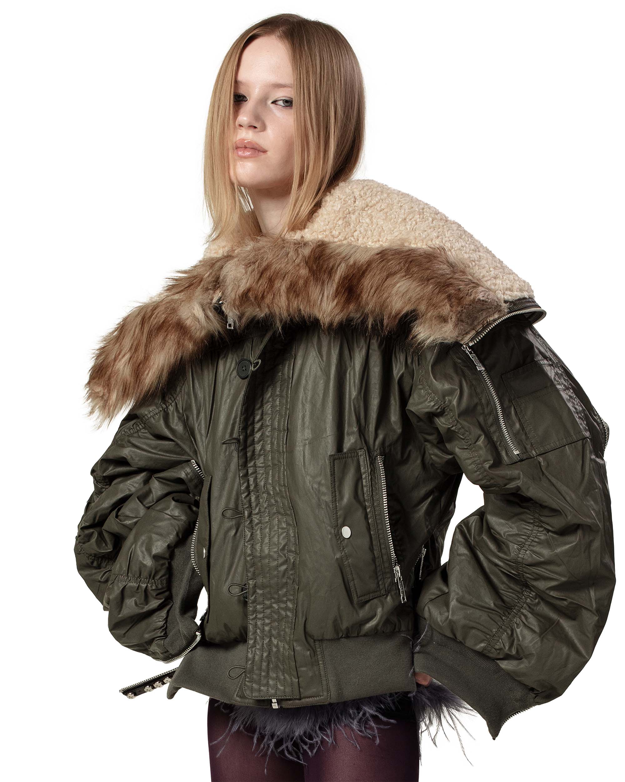 Green Waxed Aviator Bomber - Image 9