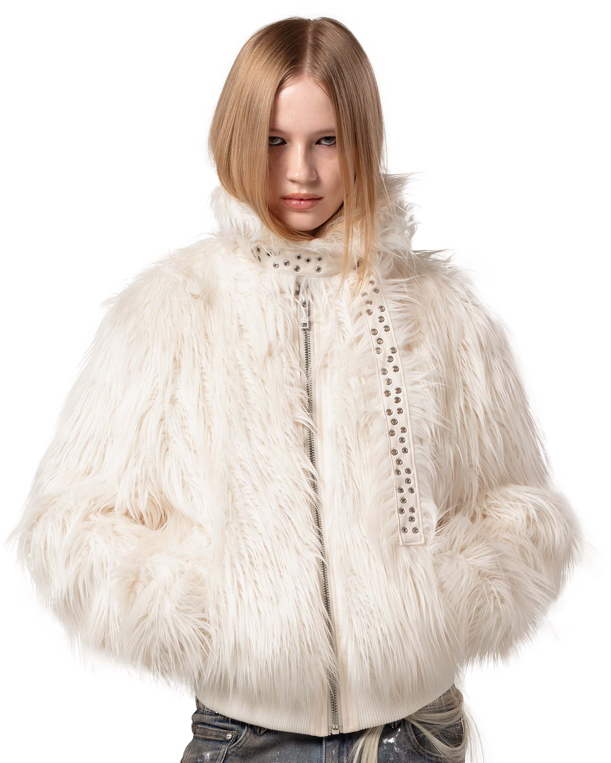 Tundra White Fur Bomber - Image 8